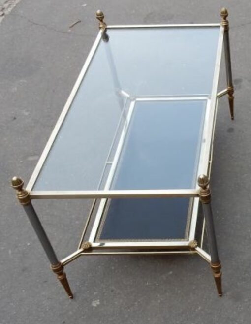 1950/70′ Maison Jansen Coffee Table Leather Top Greek Pattern 93 X 48 X H 49 cm