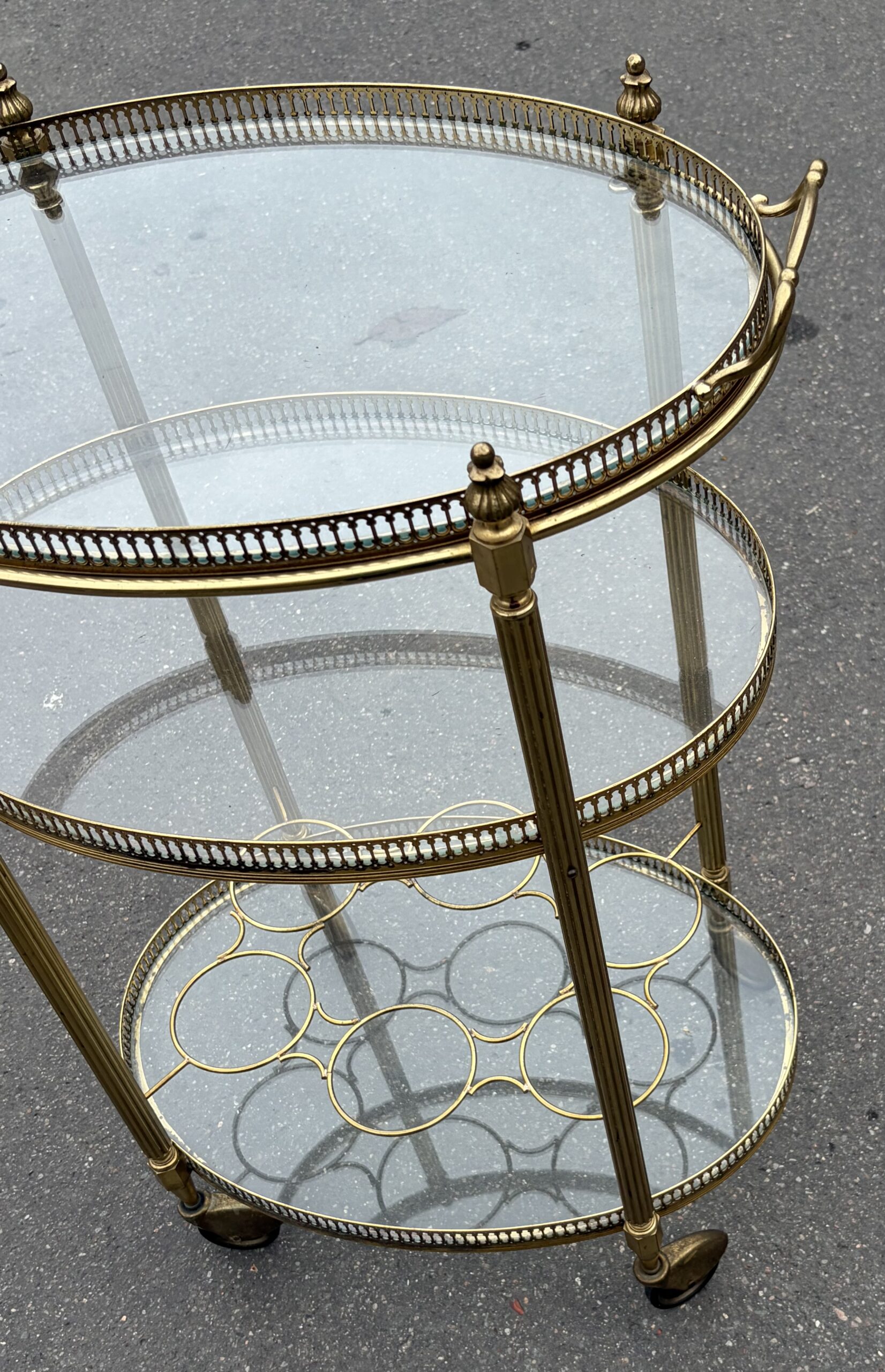 1970′ Oval Bronze Serving Tray with 3 Trays Maison Baguès - Image 11