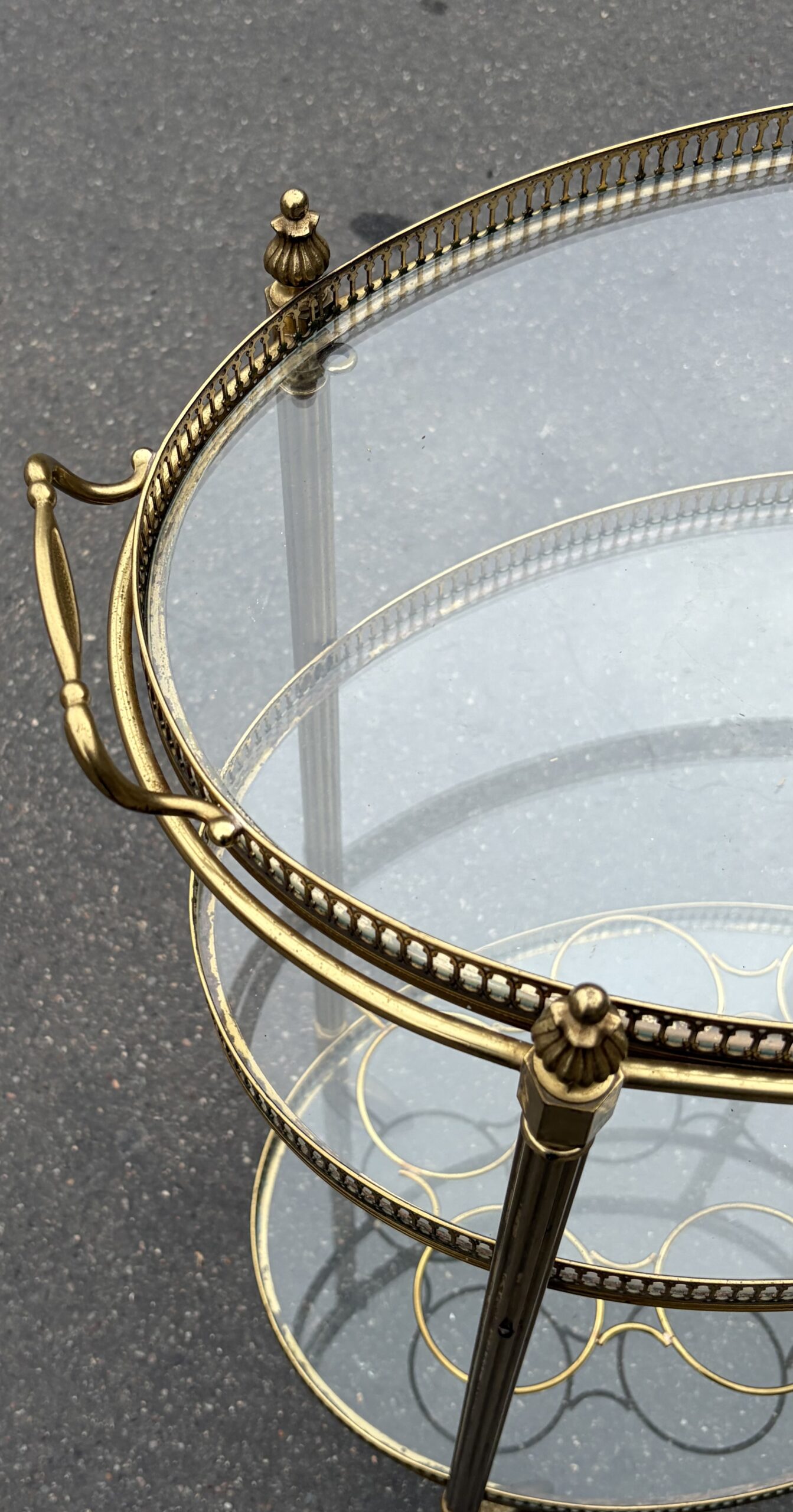 1970′ Oval Bronze Serving Tray with 3 Trays Maison Baguès - Image 9