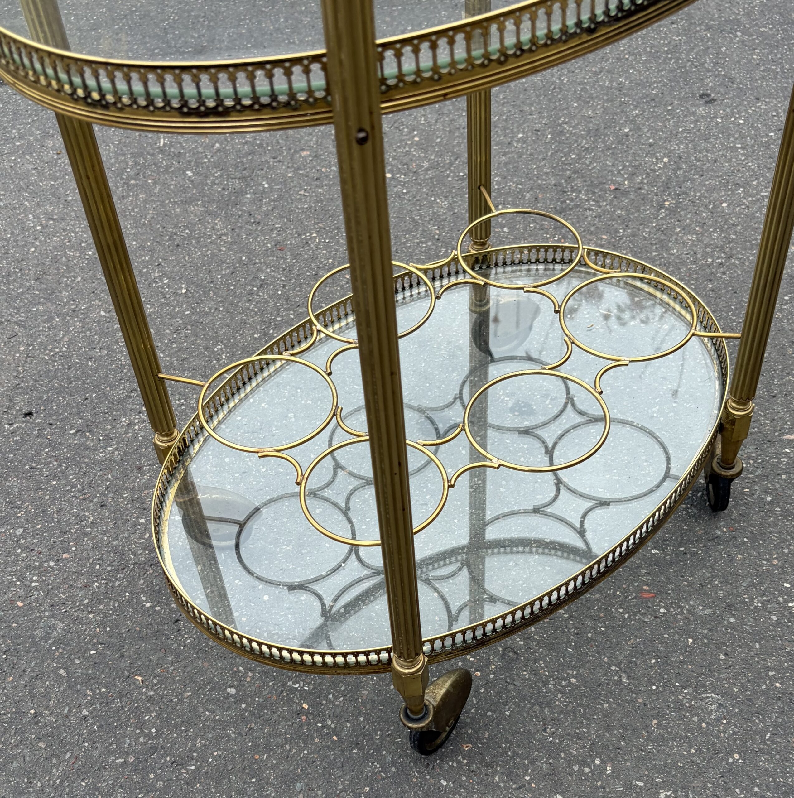 1970′ Oval Bronze Serving Tray with 3 Trays Maison Baguès - Image 8