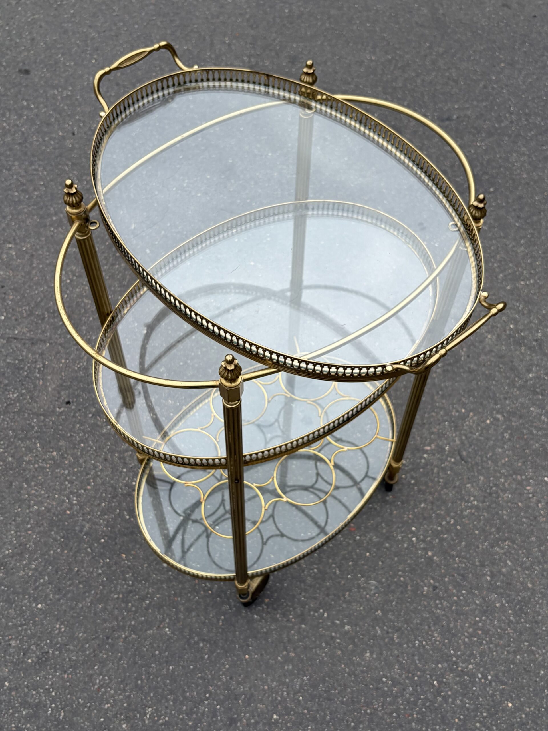 1970′ Oval Bronze Serving Tray with 3 Trays Maison Baguès - Image 6