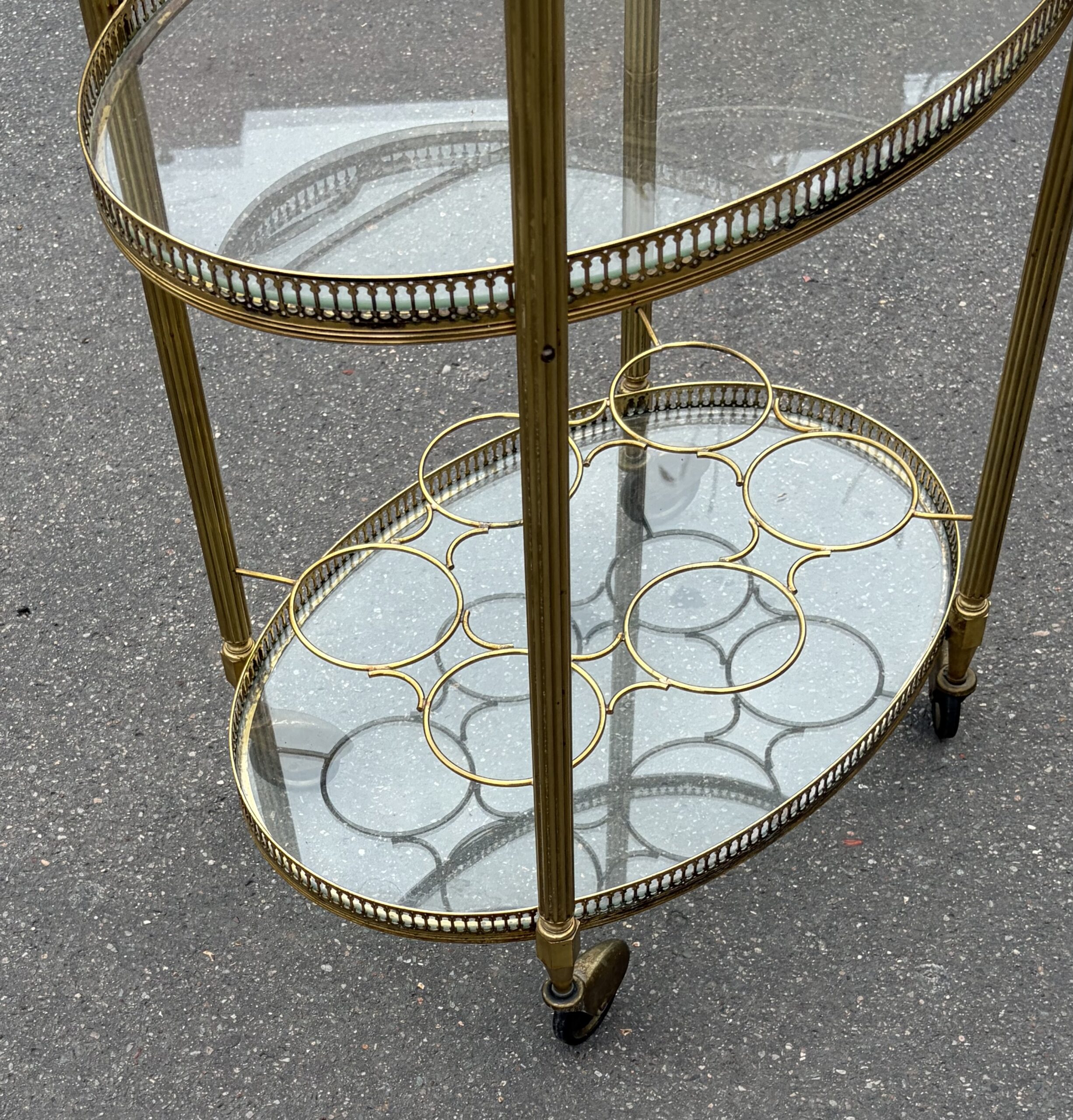 1970′ Oval Bronze Serving Tray with 3 Trays Maison Baguès - Image 5