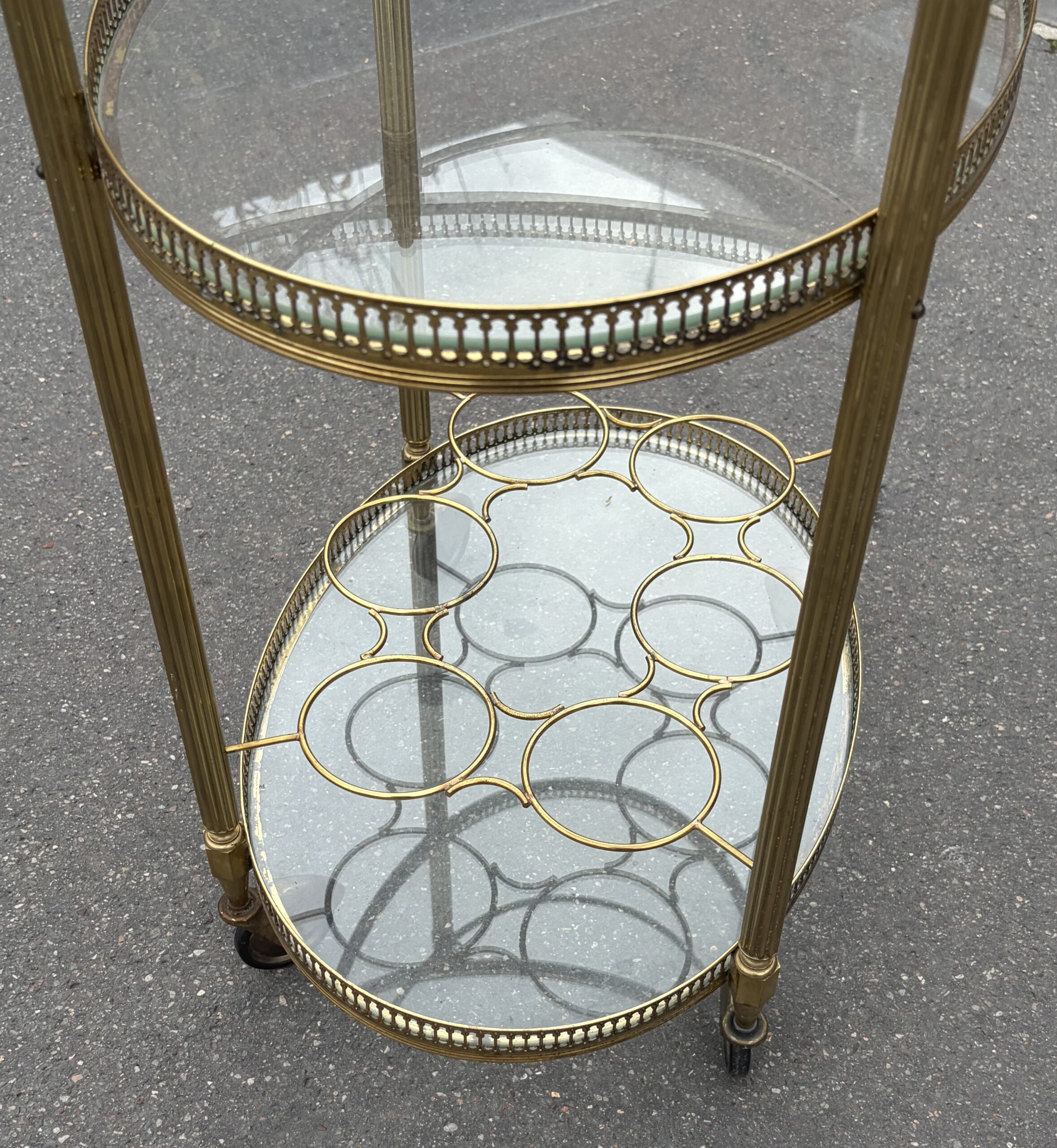 1970′ Oval Bronze Serving Tray with 3 Trays Maison Baguès - Image 4