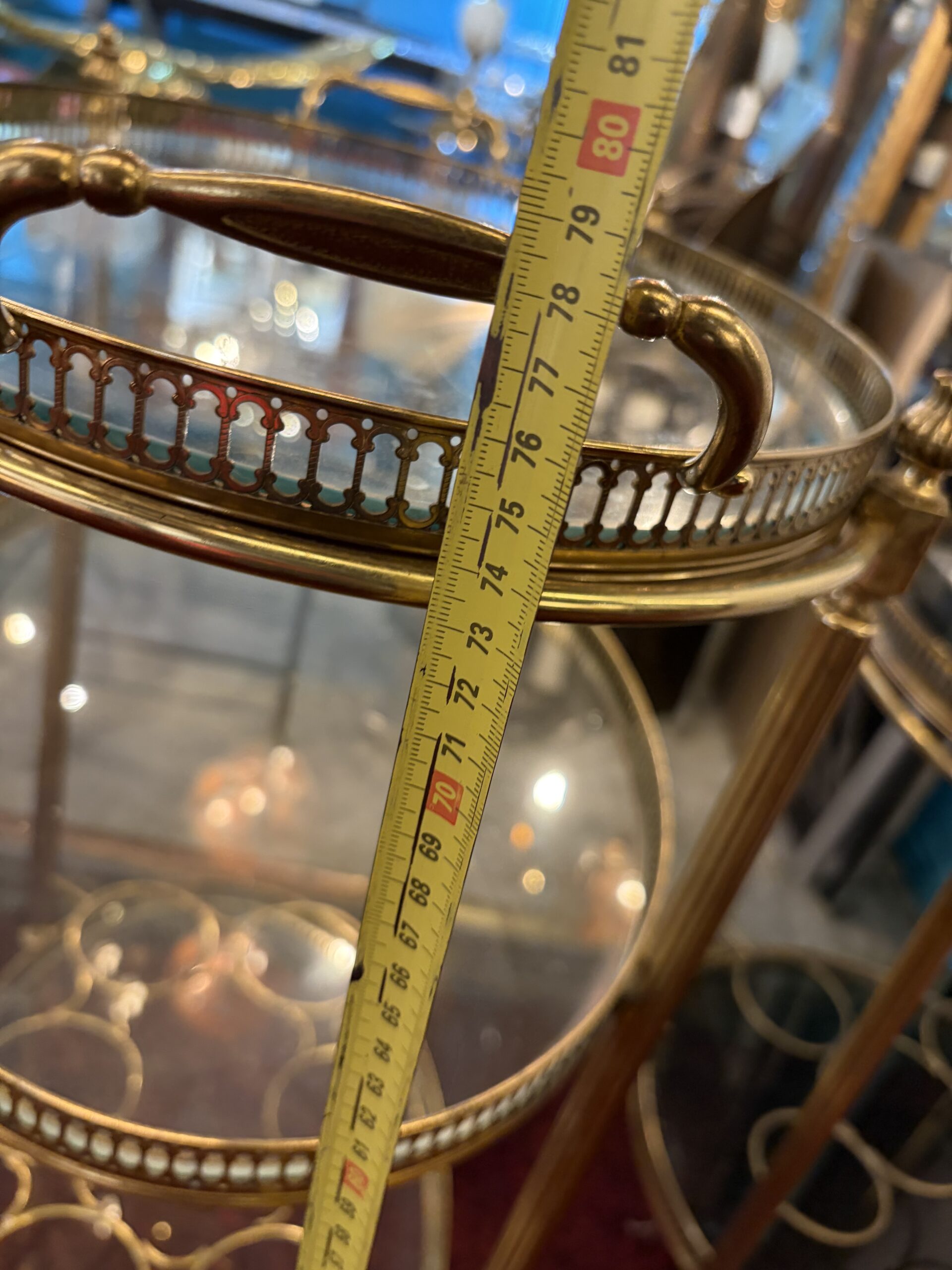 1970′ Oval Bronze Serving Tray with 3 Trays Maison Baguès - Image 3