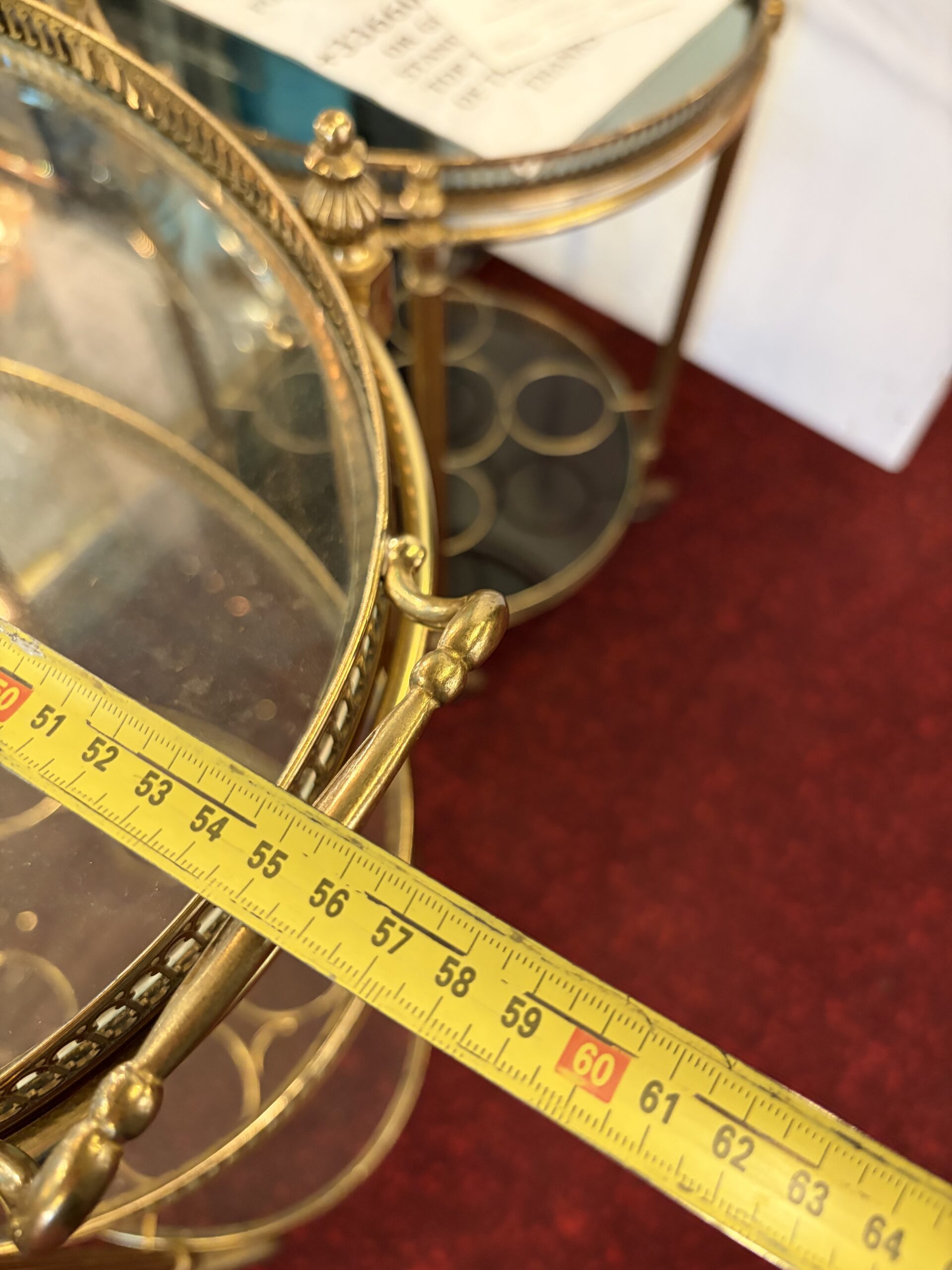 1970′ Oval Bronze Serving Tray with 3 Trays Maison Baguès - Image 2
