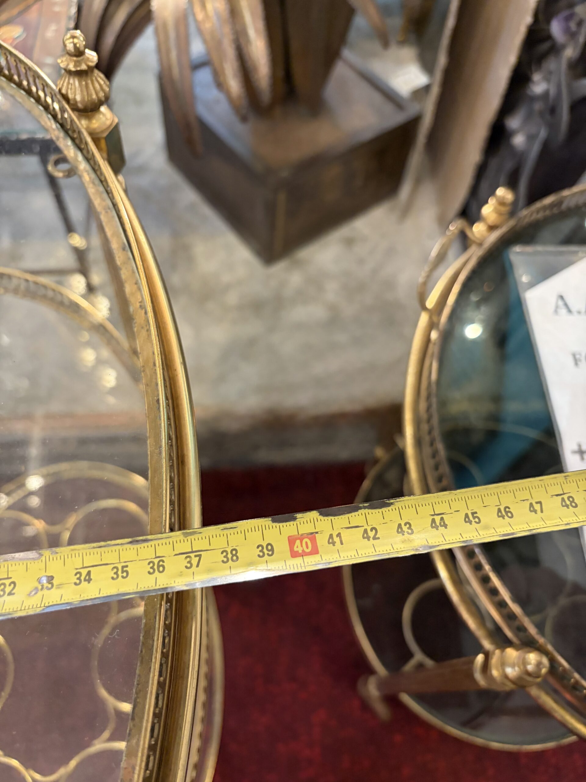1970′ Oval Bronze Serving Tray with 3 Trays Maison Baguès - Image 14