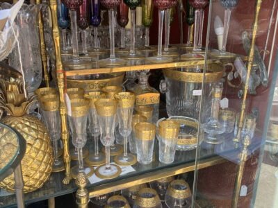 1950s St. Louis Thistle Crystal Service, 310 Pieces Including 44 Roemers