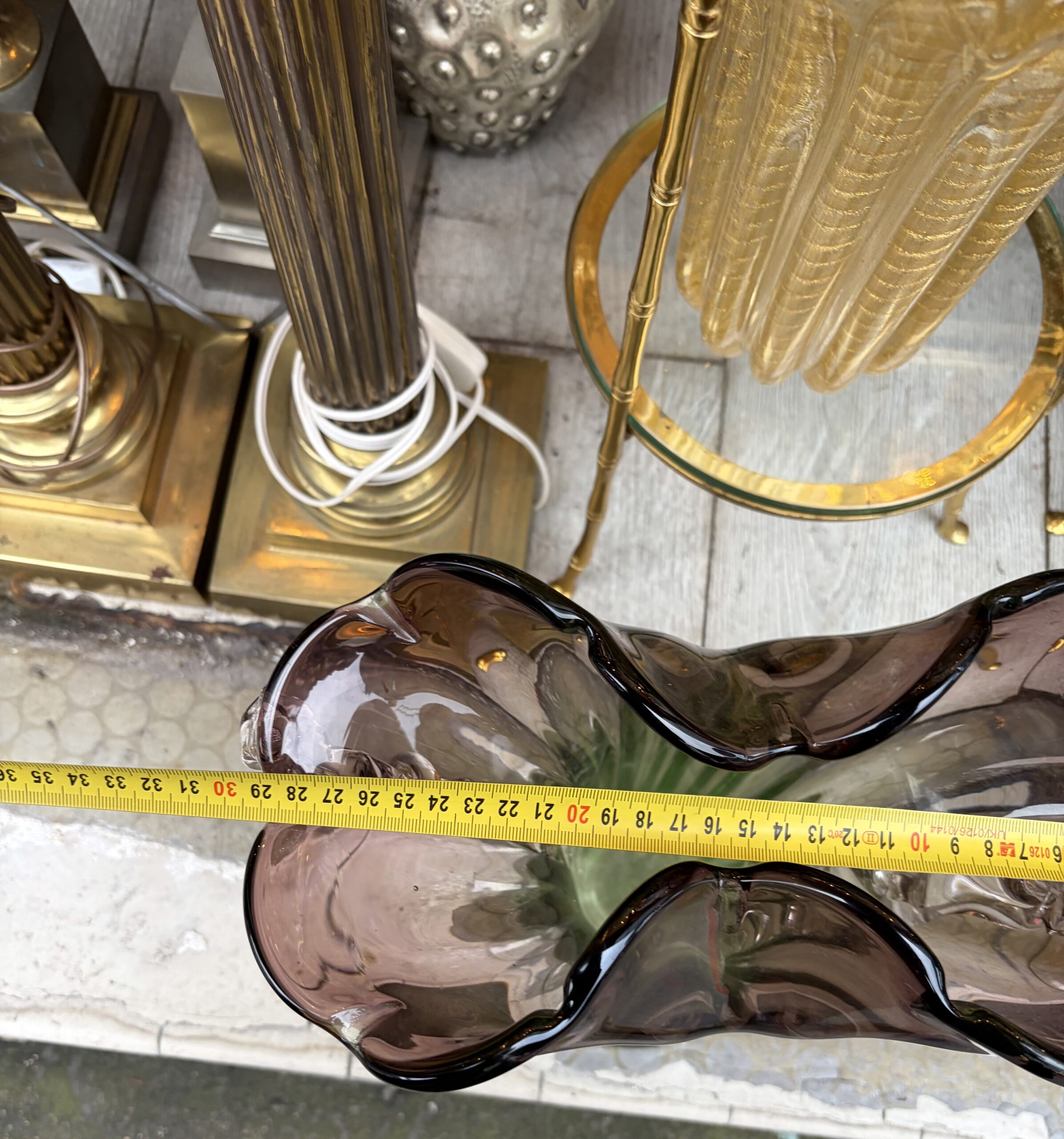 1970′ Paire de Vases Ou Similaires Cristal Murano Non Signé H 33 cm – Image 4