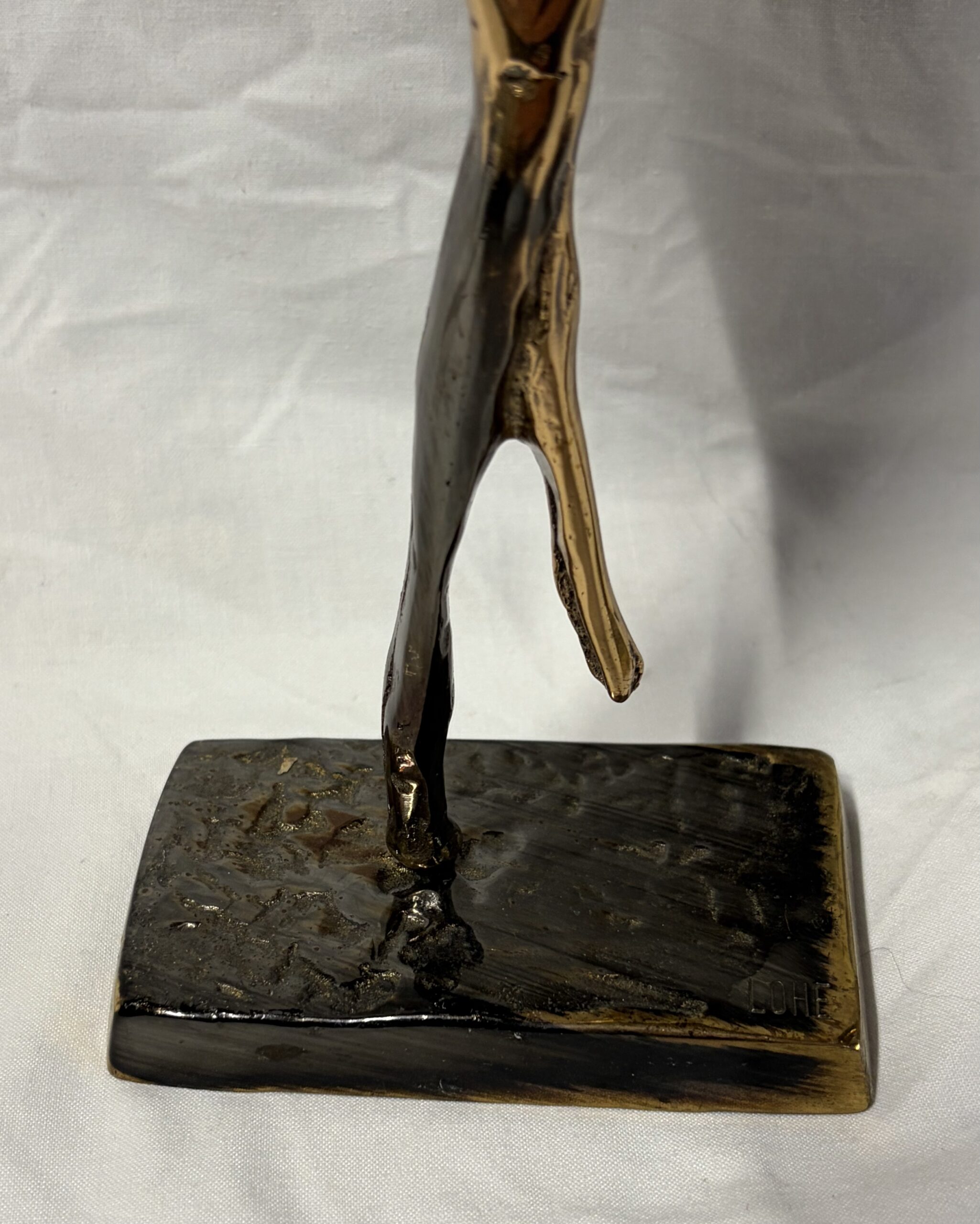 1970/80 ‘The Two Elegant Women with Hats’ Bronze Sculptures, Signed LOHE - Image 13