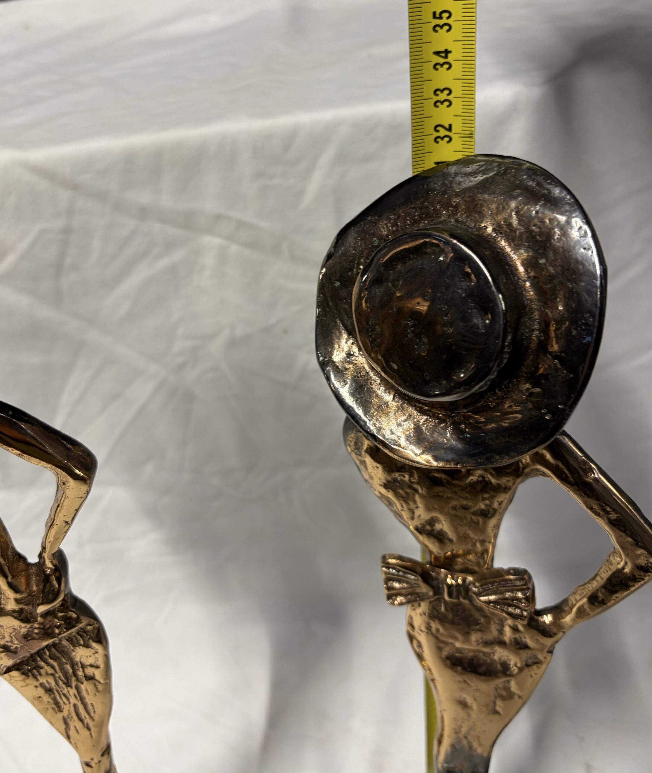 1970/80 ‘The Two Elegant Women with Hats’ Bronze Sculptures, Signed LOHE - Image 6