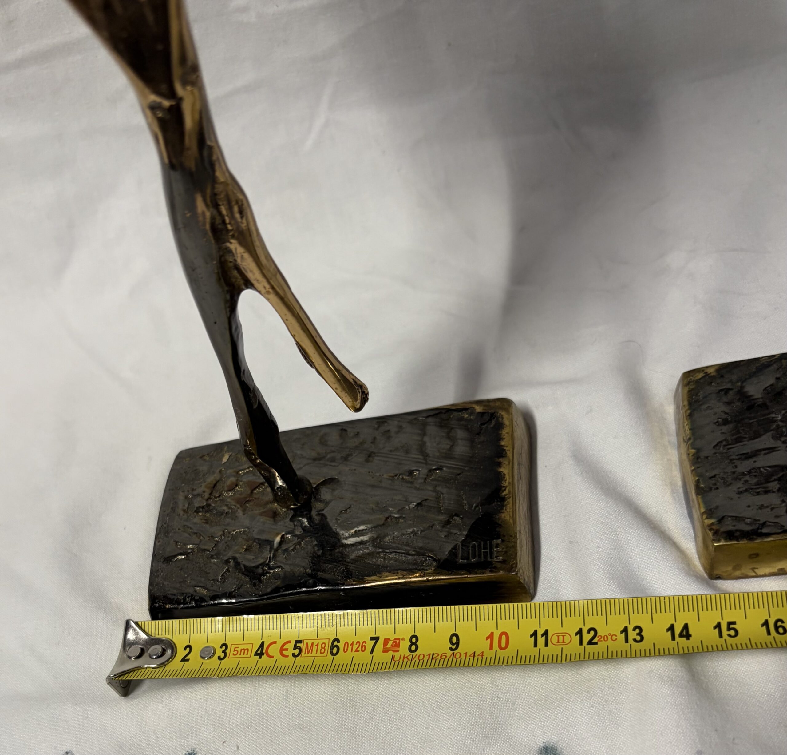 1970/80 ‘The Two Elegant Women with Hats’ Bronze Sculptures, Signed LOHE - Image 5