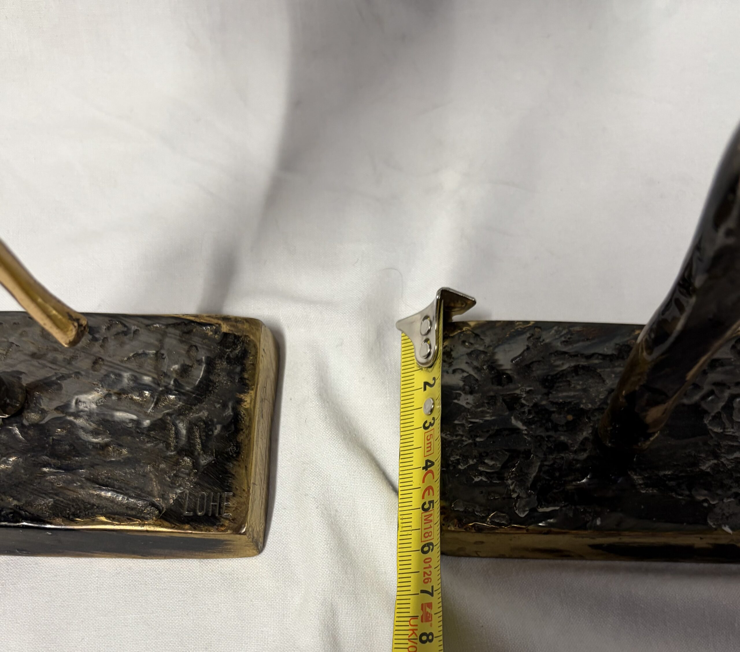 1970/80 ‘The Two Elegant Women with Hats’ Bronze Sculptures, Signed LOHE - Image 3