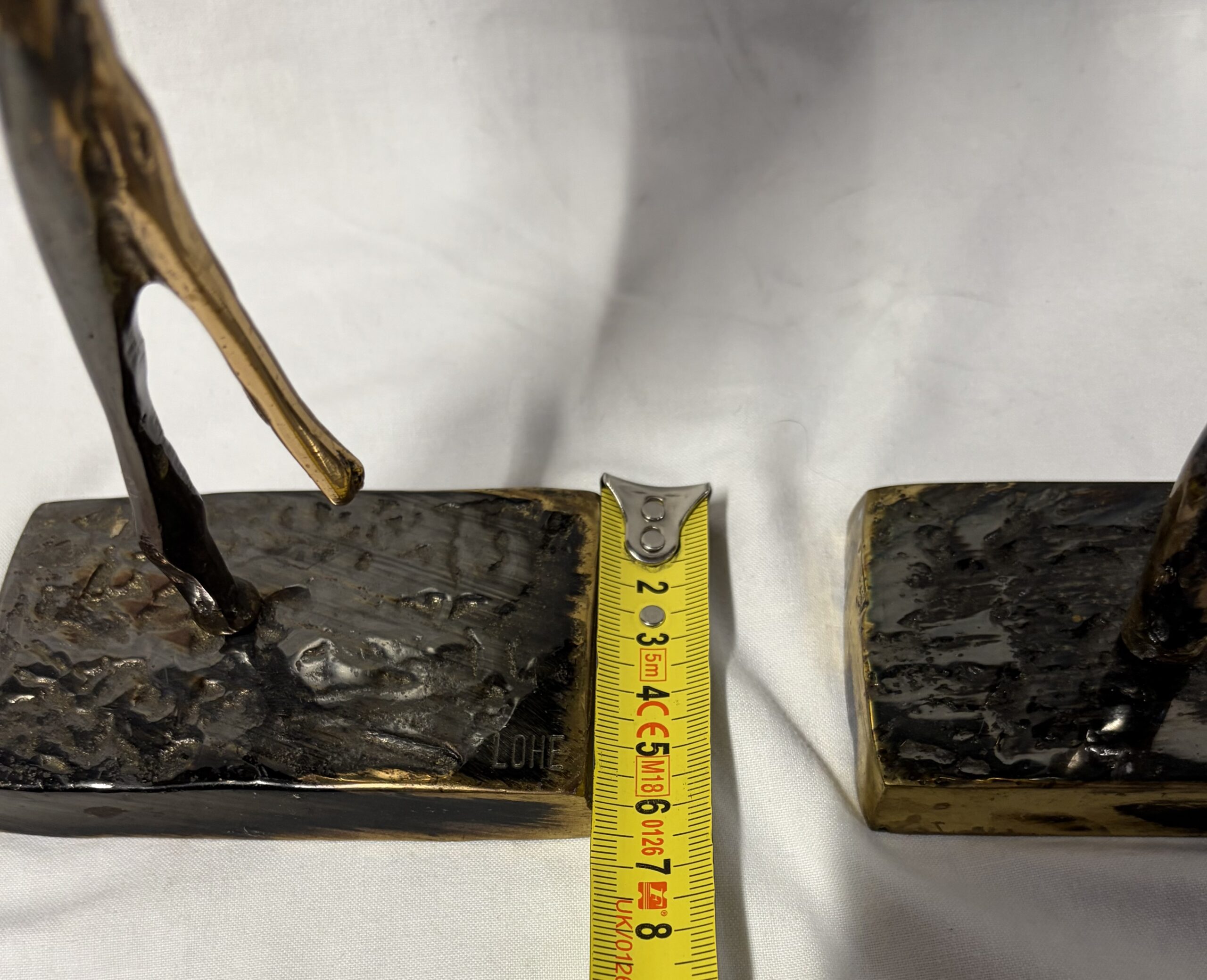 1970/80 ‘The Two Elegant Women with Hats’ Bronze Sculptures, Signed LOHE - Image 2