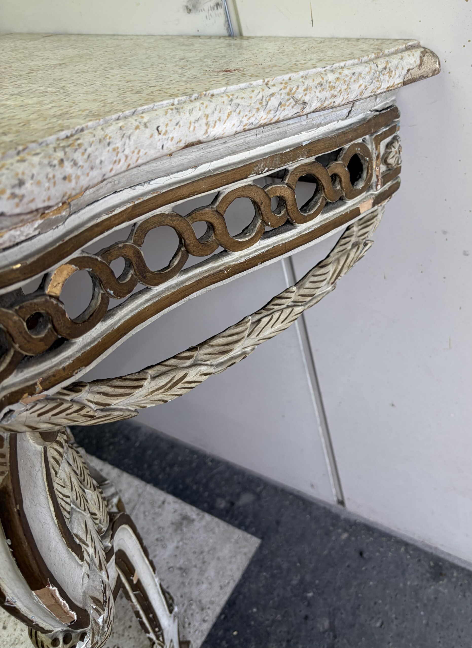 Console Louis 16 Epoque 18ème en Bois Peint A Restaurer – Image 15