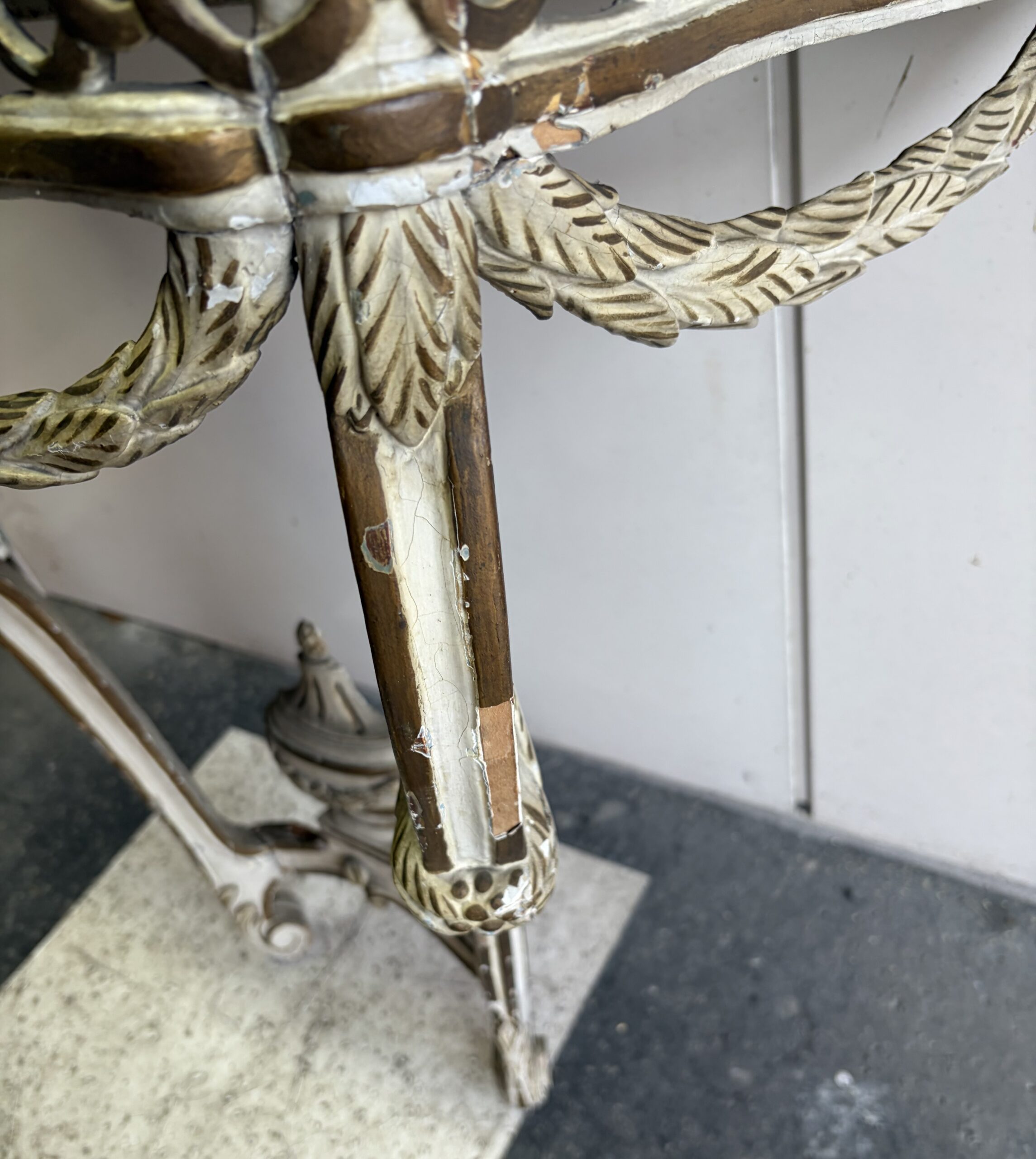 Console Louis 16 Epoque 18ème en Bois Peint A Restaurer – Image 14