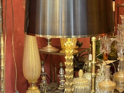 1965′ Maison Charles Lampe Palmier En Bronze Non Signée