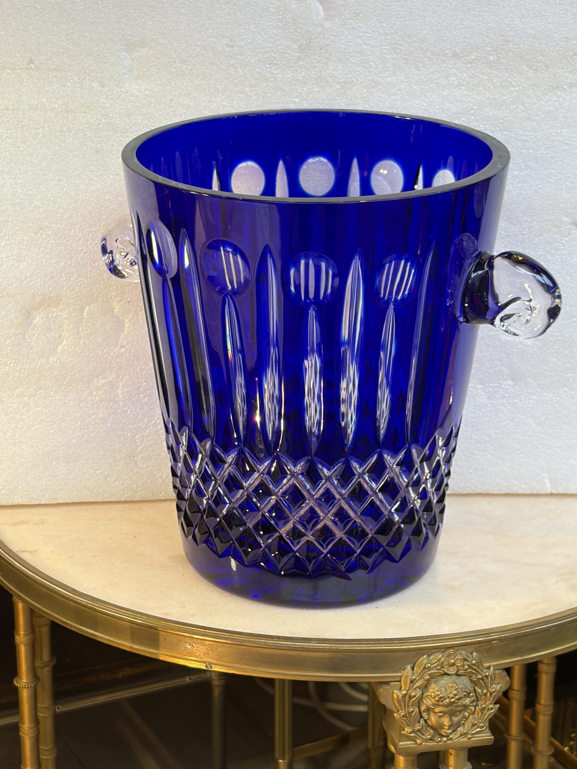 1950-70′ Seau a Champagne Cristal Style St Louis H 25,5 Ø 28,5 cm Signé – Image 13