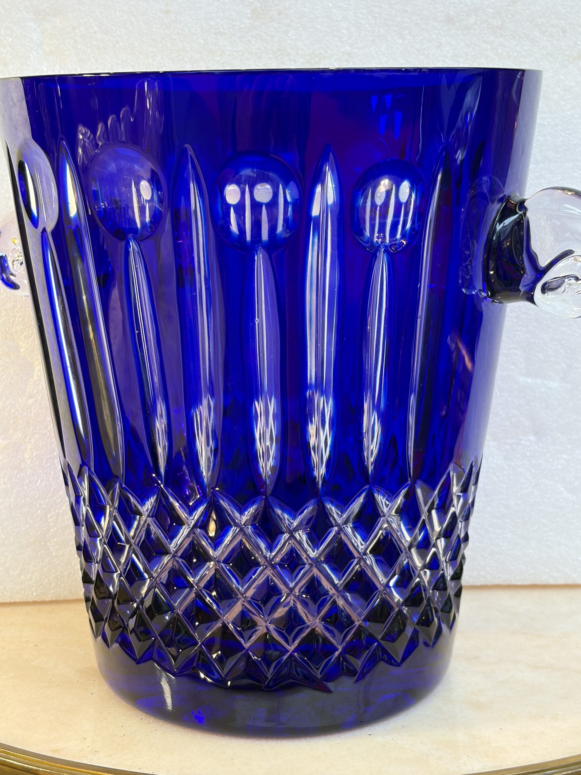 1950-70′ Seau a Champagne Cristal Style St Louis H 25,5 Ø 28,5 cm Signé – Image 11