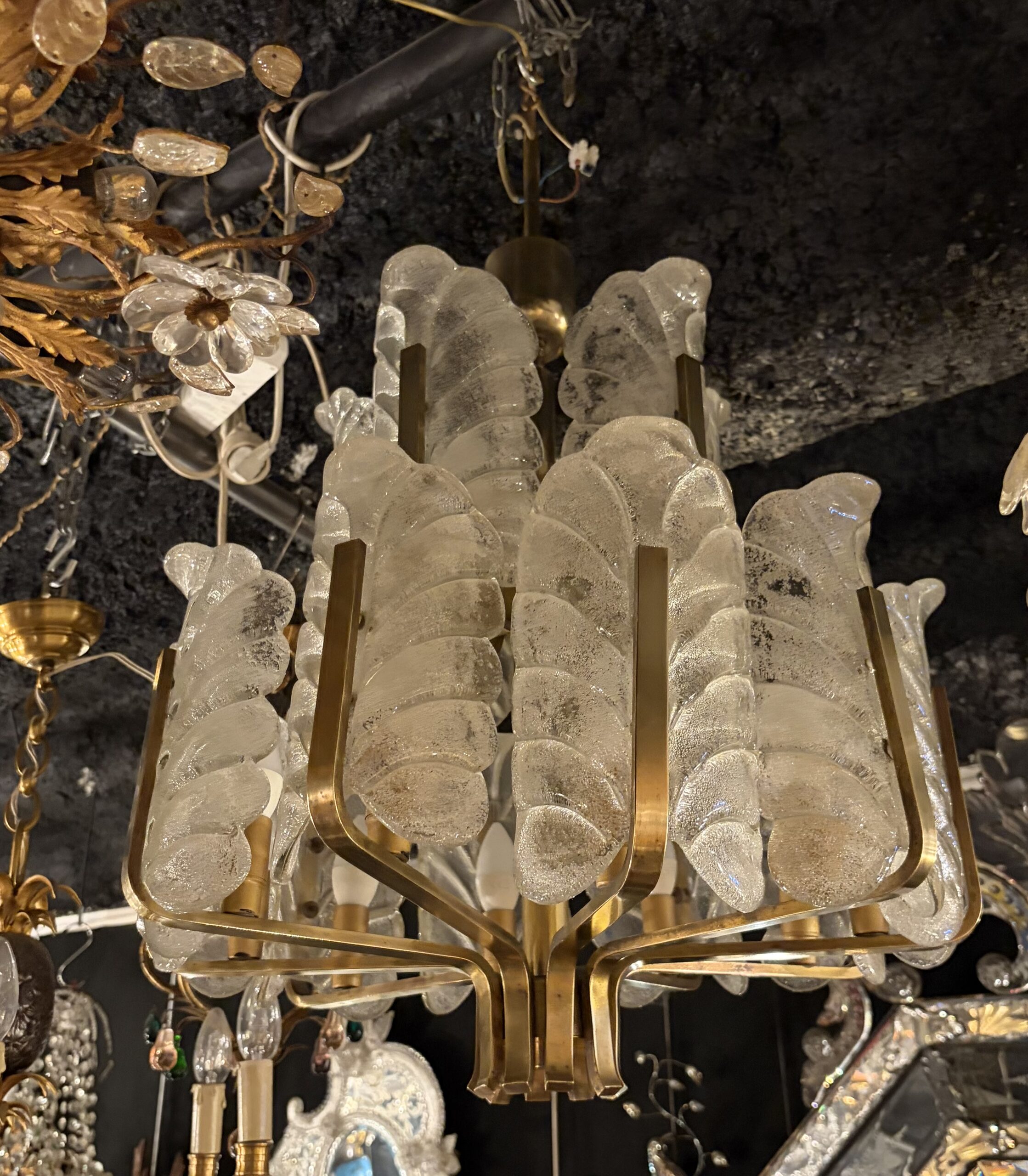 1970′ Lustre 15 Ampoules A 2 Niveaux,Carl Fagerlund Cristal Diamètre 55 x H 77 cm – Image 16