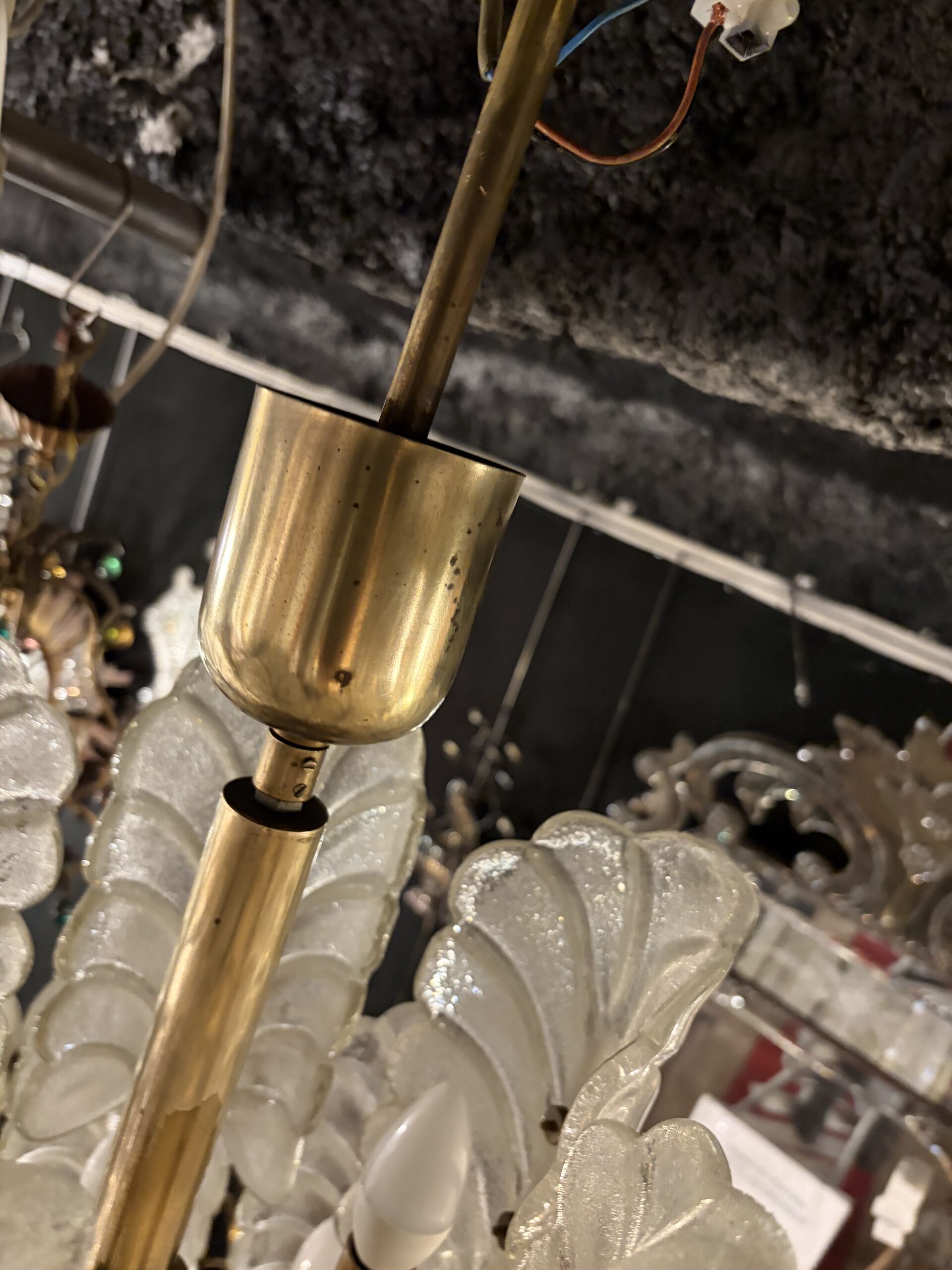 1970′ Lustre 15 Ampoules A 2 Niveaux,Carl Fagerlund Cristal Diamètre 55 x H 77 cm – Image 12