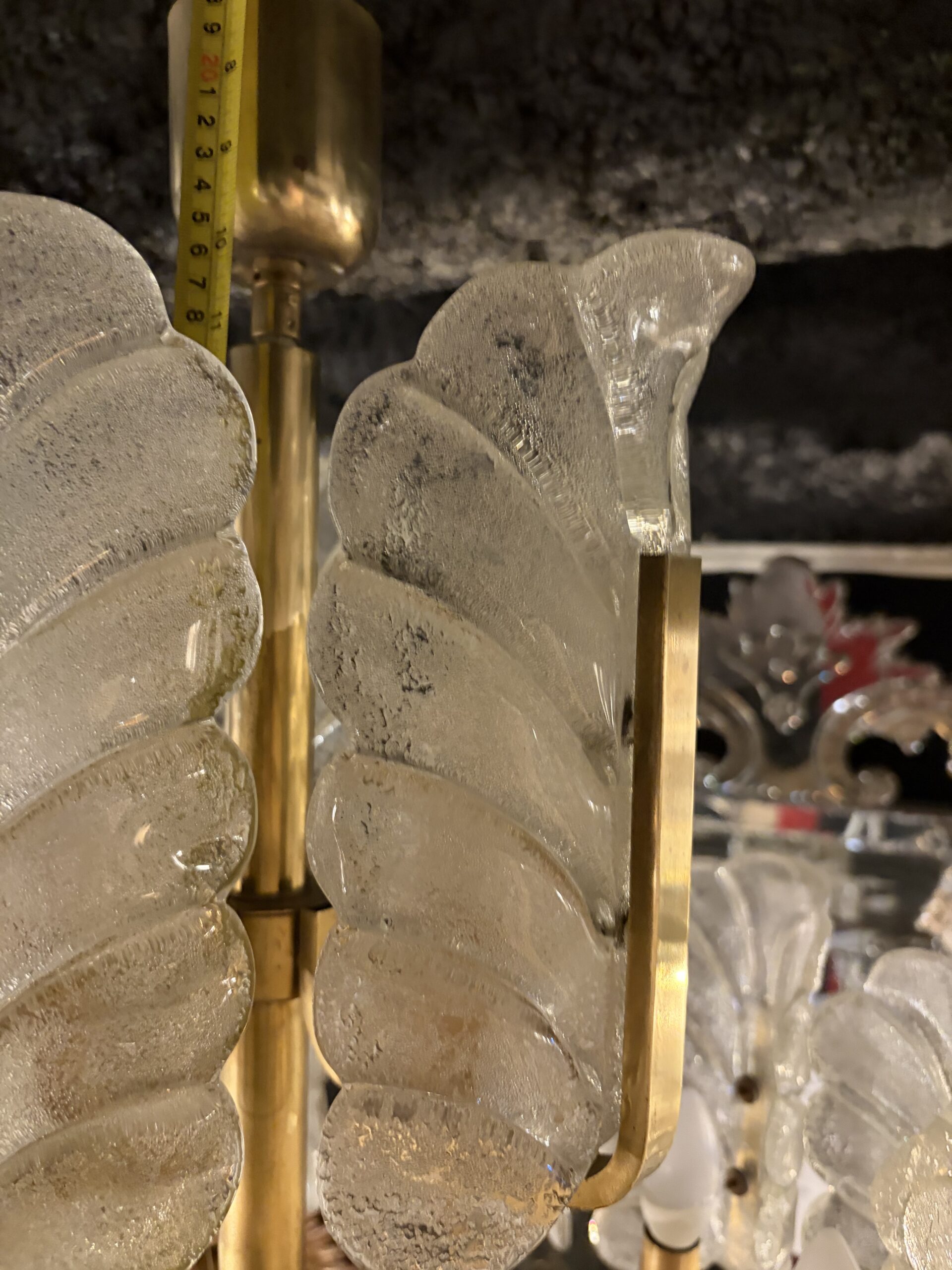 1970′ Lustre 15 Ampoules A 2 Niveaux,Carl Fagerlund Cristal Diamètre 55 x H 77 cm – Image 8