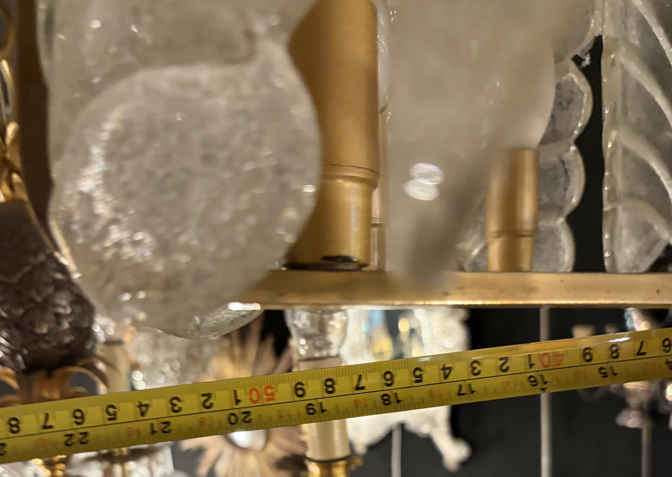 1970′ Lustre 15 Ampoules A 2 Niveaux,Carl Fagerlund Cristal Diamètre 55 x H 77 cm – Image 7