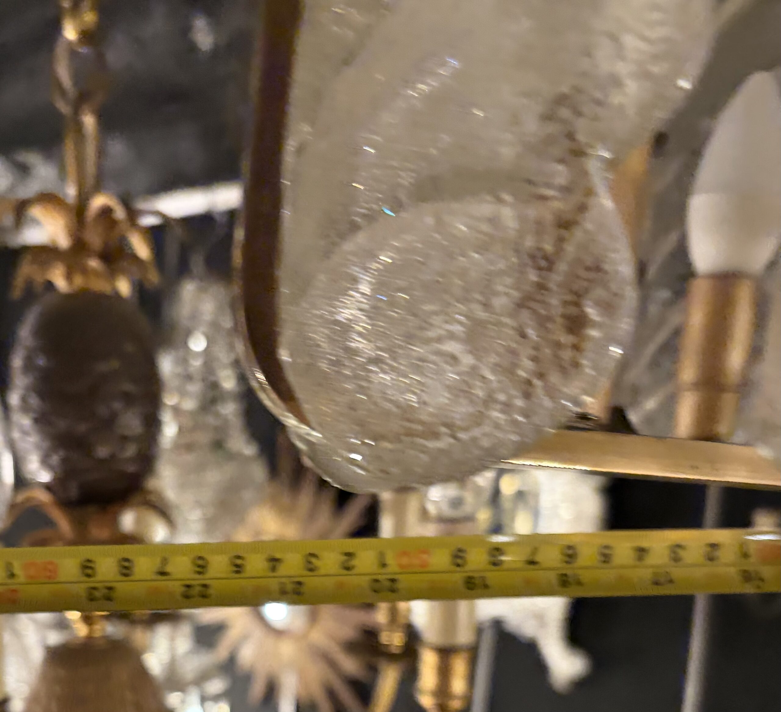 1970′ Lustre 15 Ampoules A 2 Niveaux,Carl Fagerlund Cristal Diamètre 55 x H 77 cm – Image 6