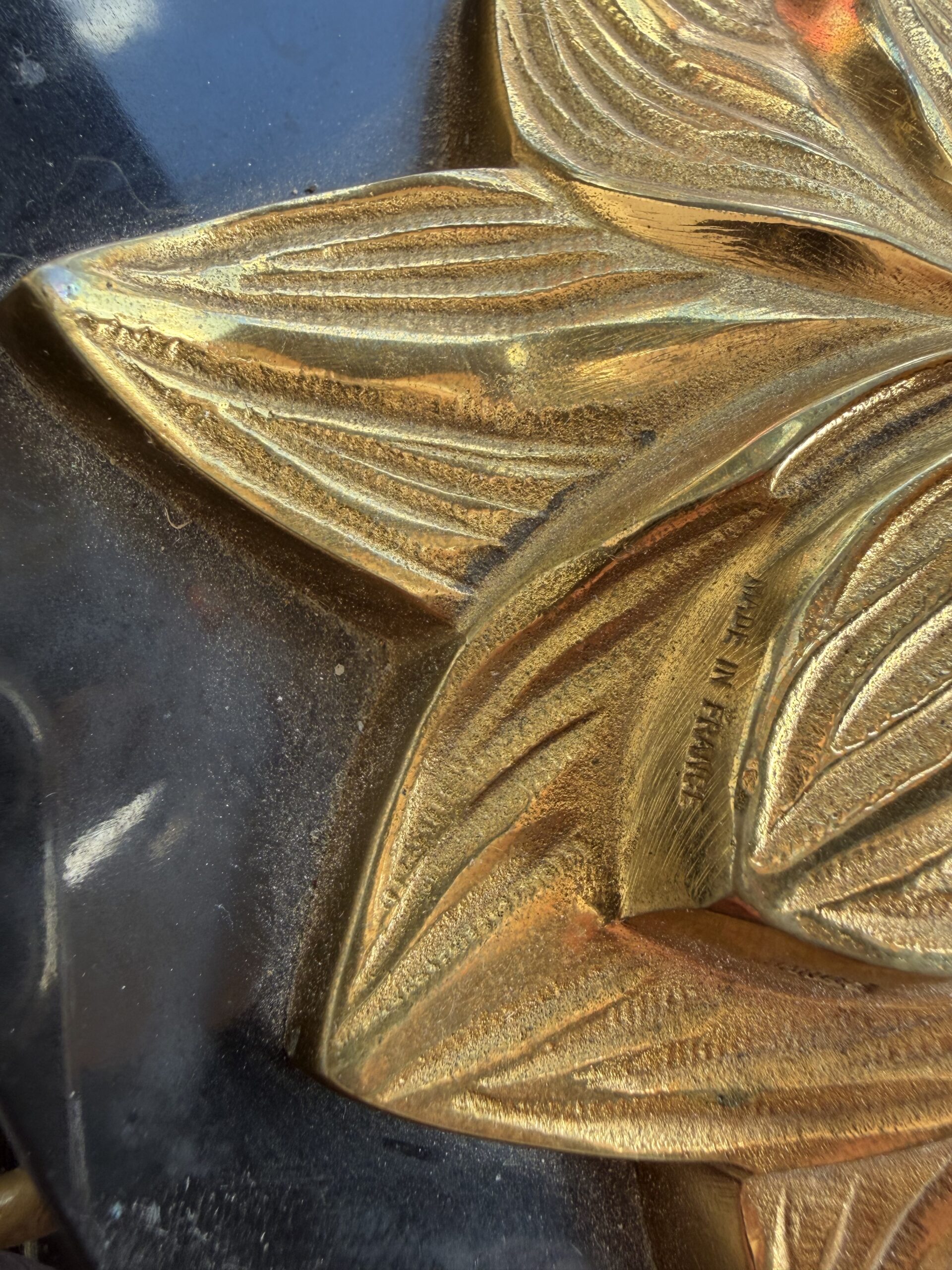 1965′ Maison Charles Lampe Palmier En Bronze Signée – Image 18