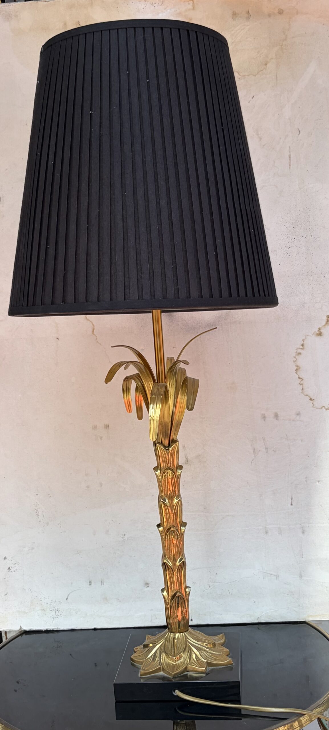 1965′ Maison Charles Lampe Palmier En Bronze Signée – Image 16