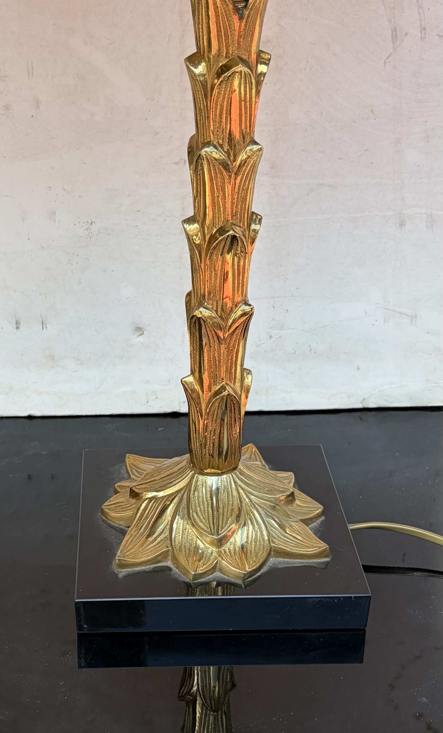1965′ Maison Charles Lampe Palmier En Bronze Signée – Image 14