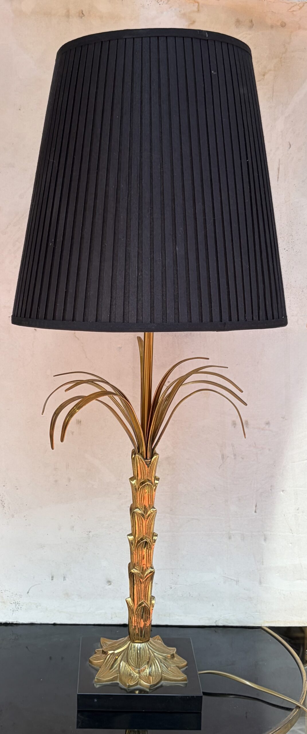 1965′ Maison Charles Lampe Palmier En Bronze Signée