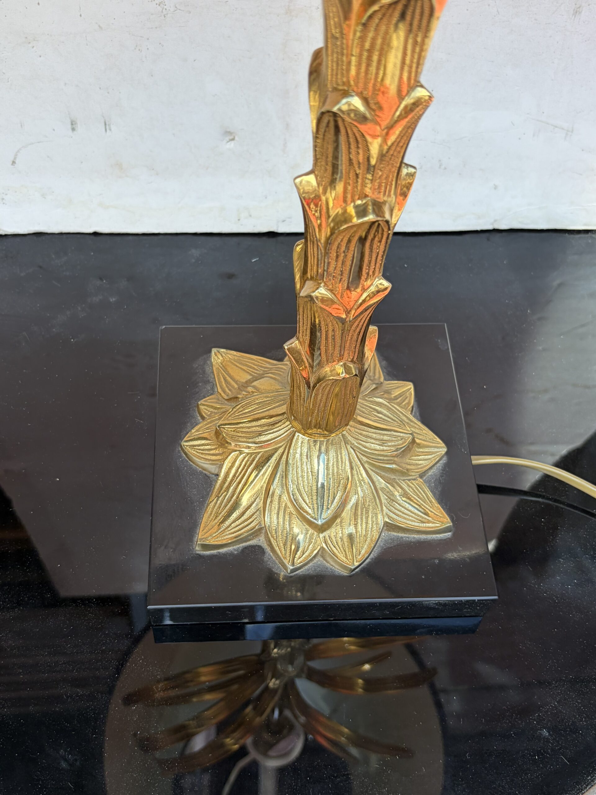 1965′ Maison Charles Lampe Palmier En Bronze Signée – Image 8