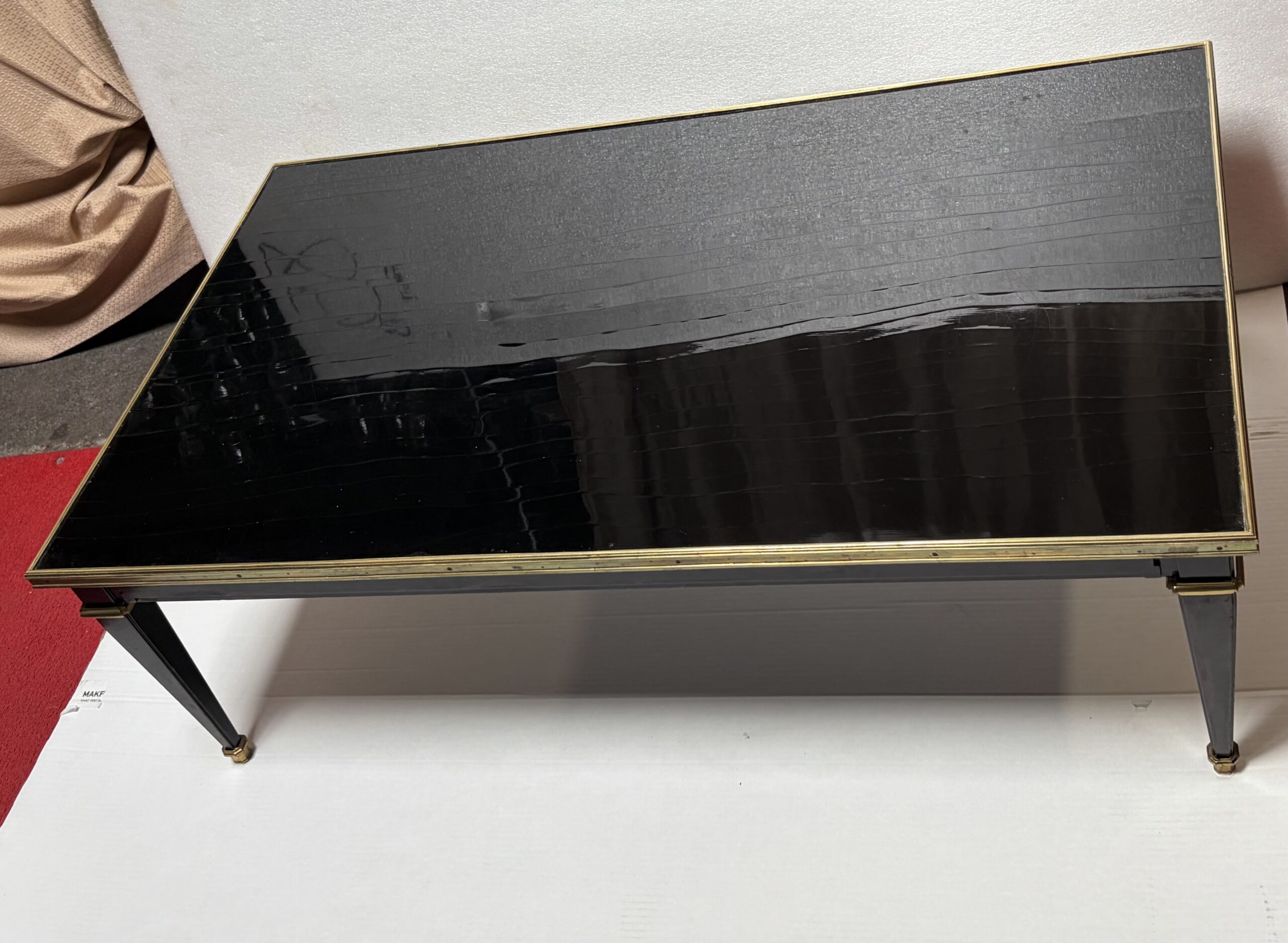 1950/70 Gerard MILLE Pour Maison Jansen Table Basse Bois Laqué Noir 121 x 71 cm – Image 14