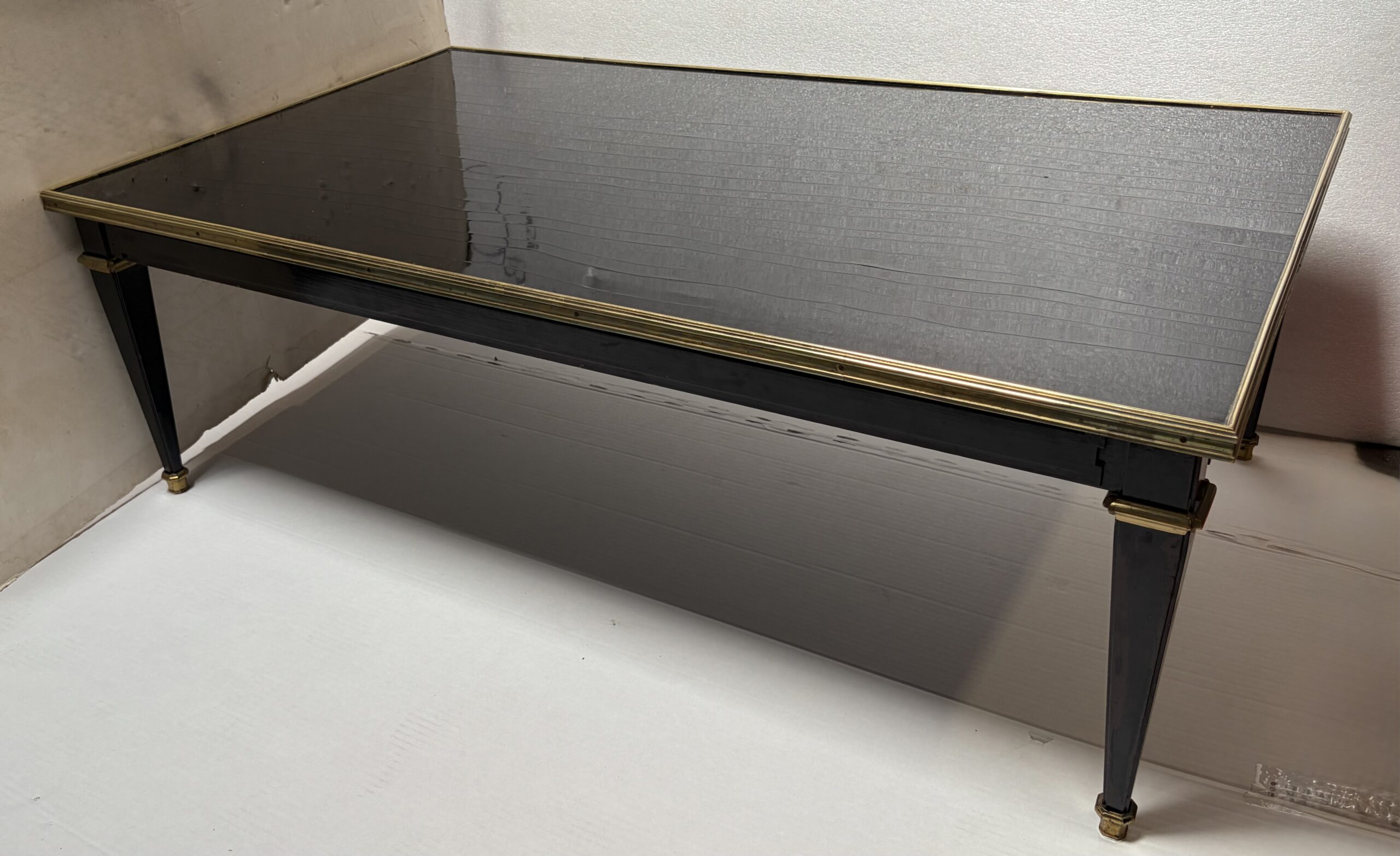 1950/70 Gerard MILLE Pour Maison Jansen Table Basse Bois Laqué Noir 121 x 71 cm – Image 12
