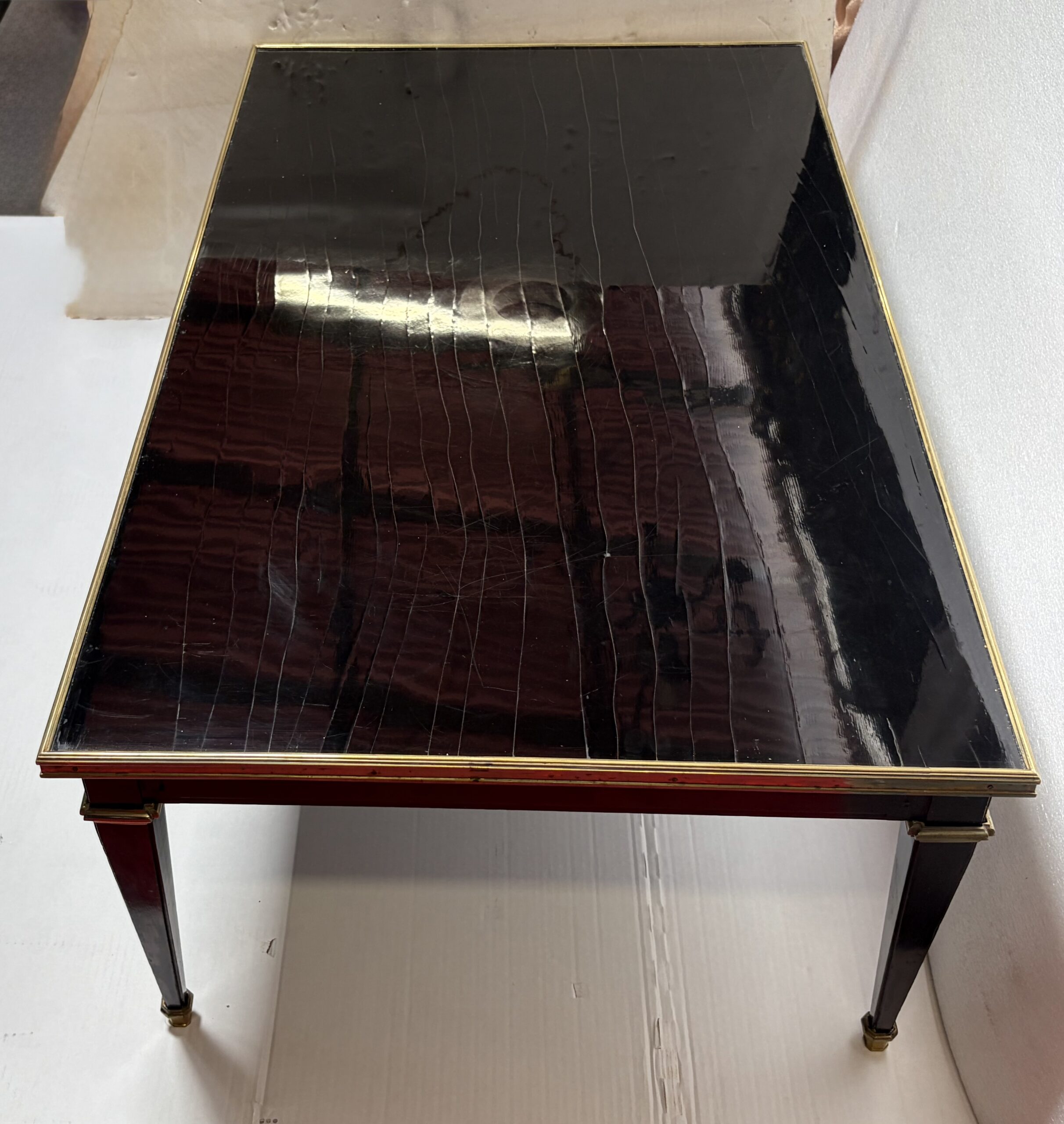 1950/70 Gerard MILLE Pour Maison Jansen Table Basse Bois Laqué Noir 121 x 71 cm – Image 6