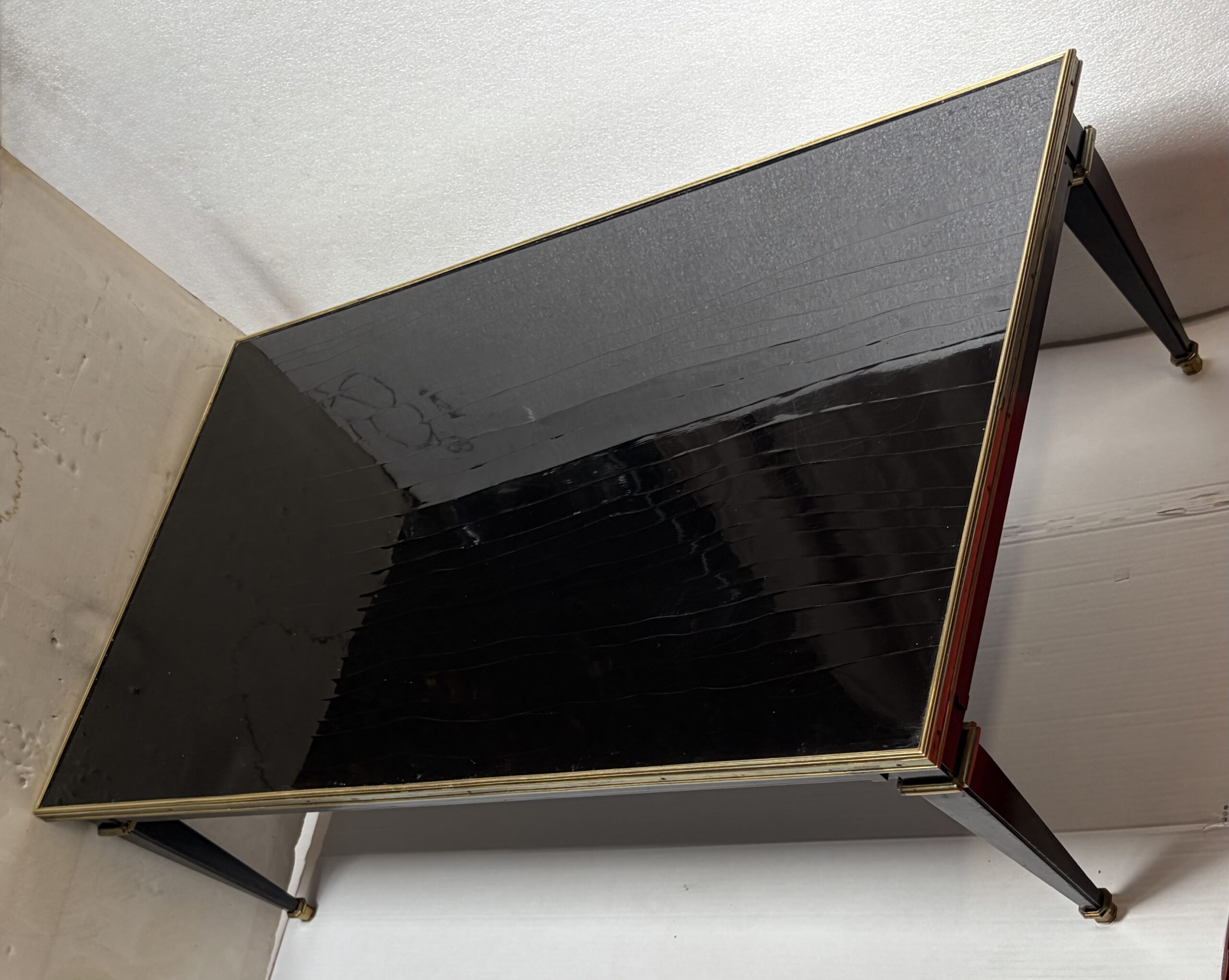 1950/70 Gerard MILLE Pour Maison Jansen Table Basse Bois Laqué Noir 121 x 71 cm – Image 5
