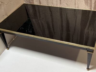 1950/70 Gerard MILLE Pour Maison Jansen Table Basse Bois Laqué Noir 121 x 71 cm