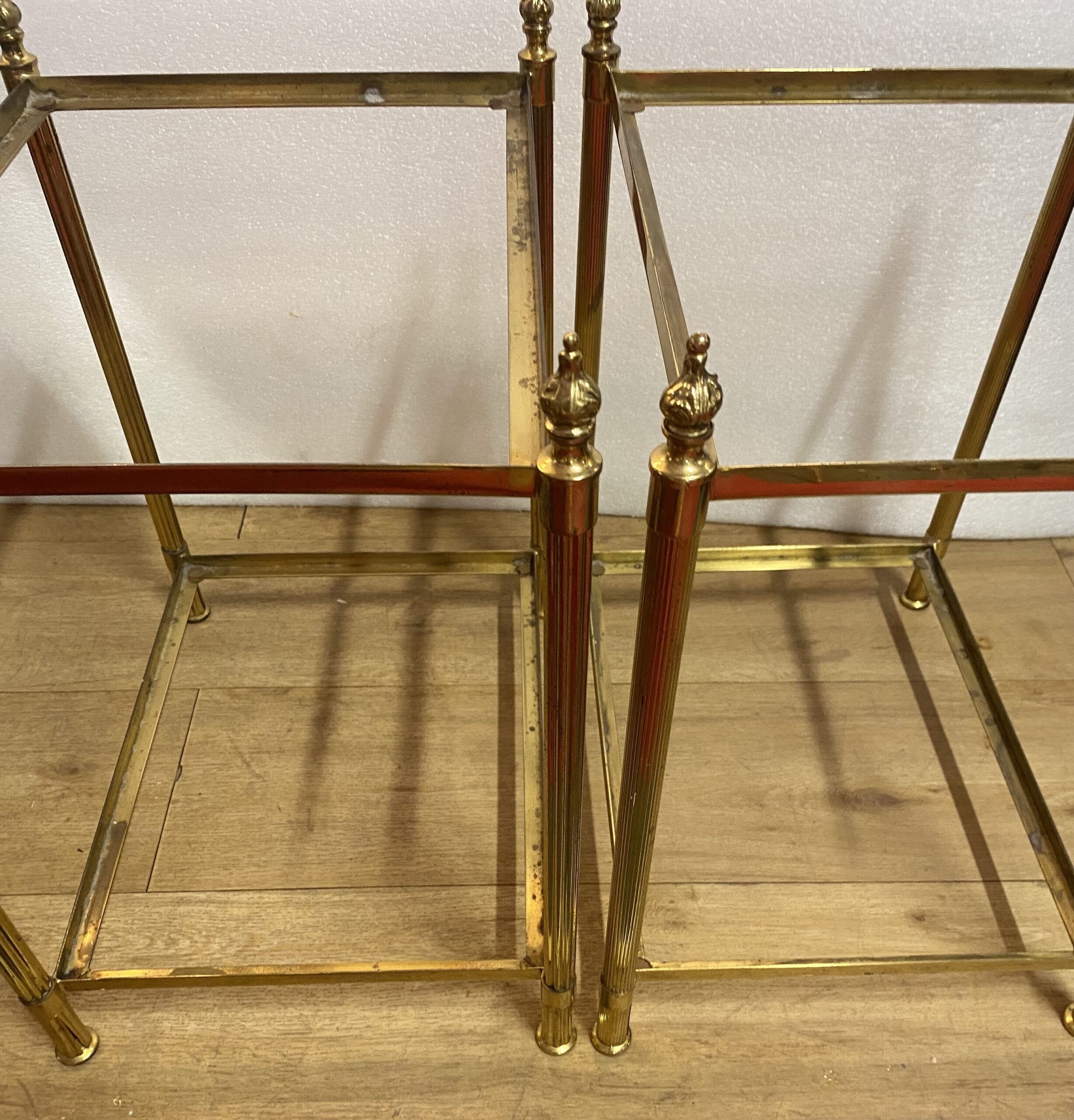 1970s Pair of Two-Tiered Bronze End Tables by Maison Baguès with Smoked Glass Tops, 44 x 34 x H 50 cm - Image 13