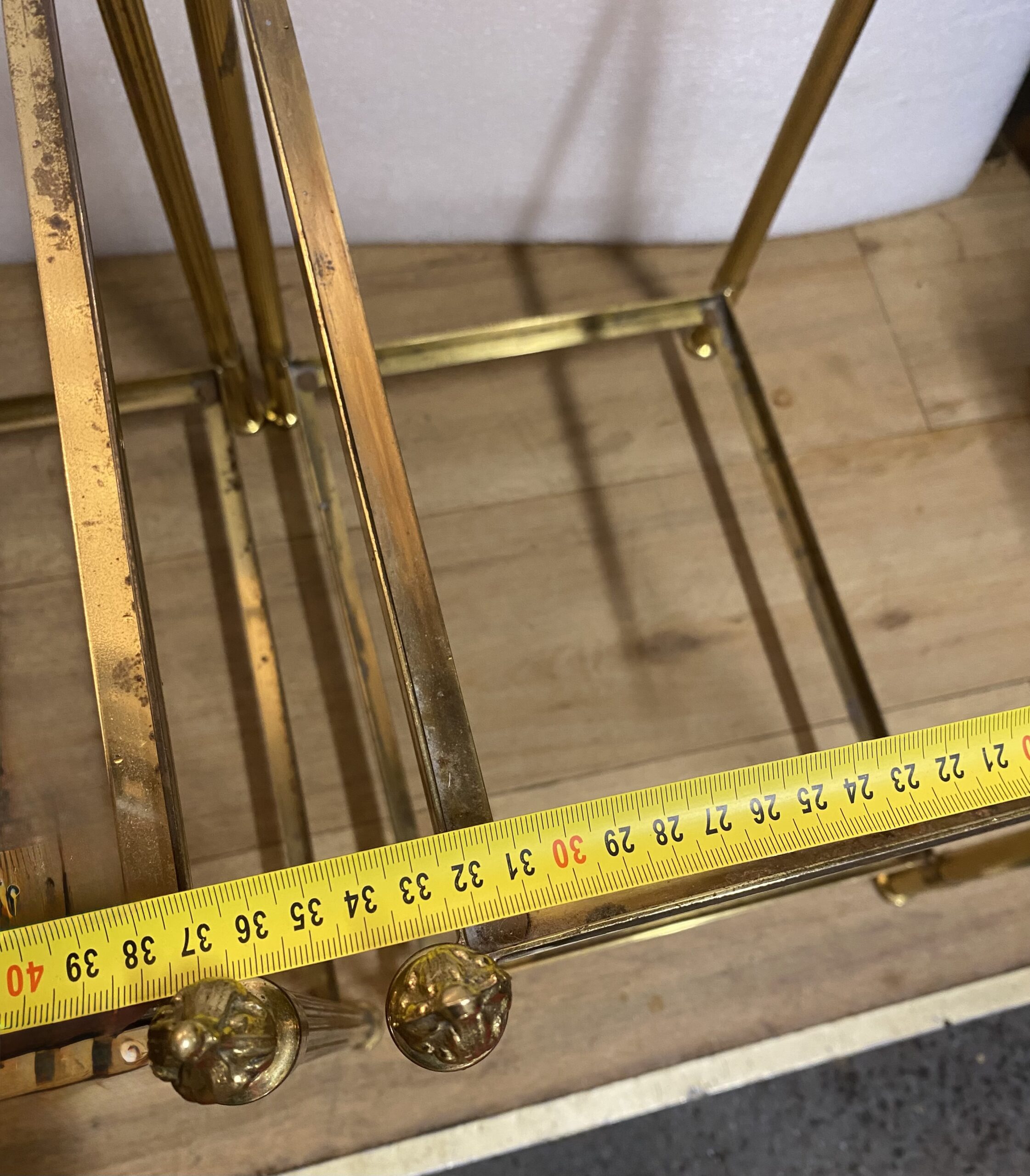 1970s Pair of Two-Tiered Bronze End Tables by Maison Baguès with Smoked Glass Tops, 44 x 34 x H 50 cm - Image 8