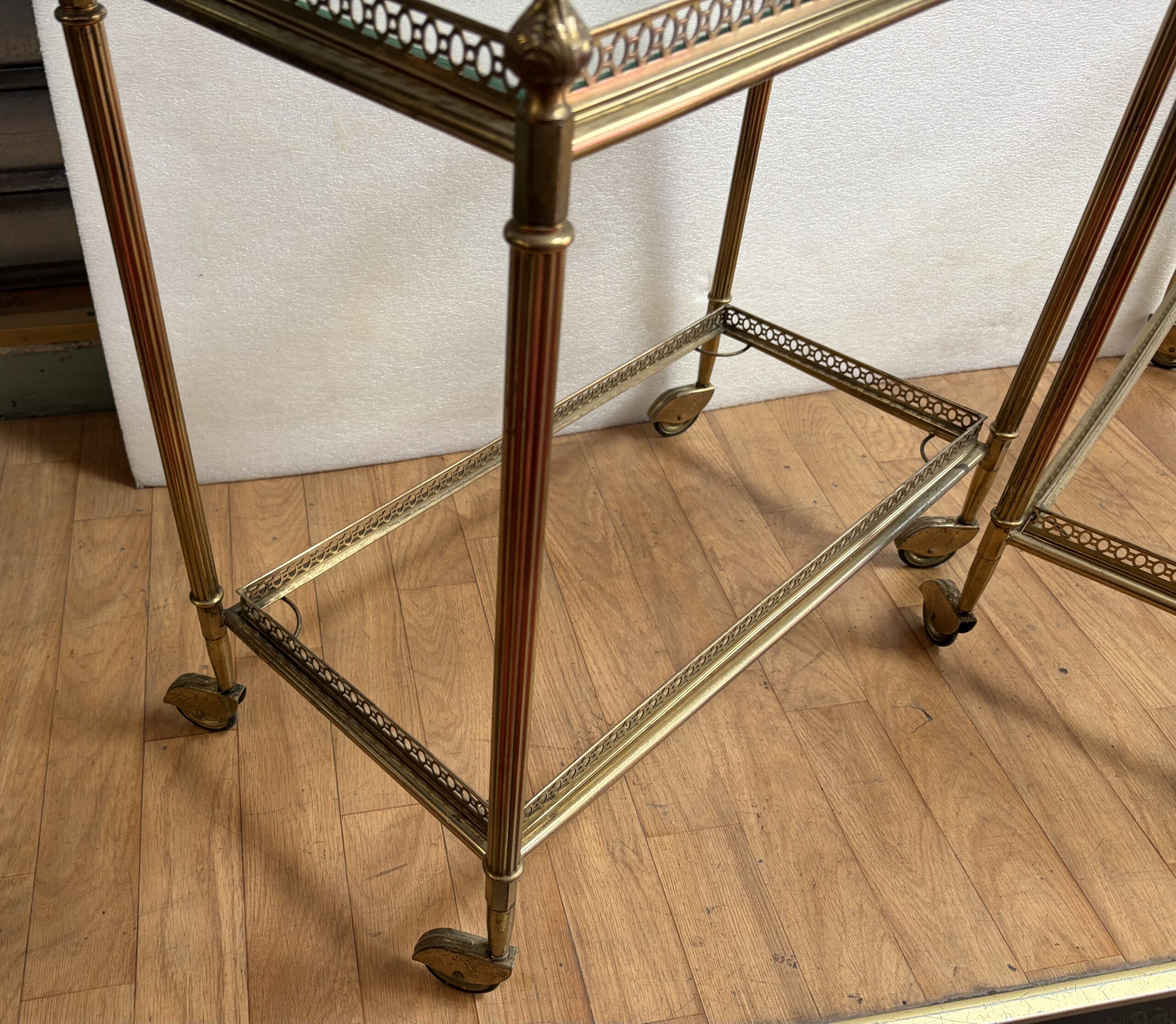1970′ Paire De Bars Roulants en Bronze Avec Galeries Style Maison Baguès Décor Napoléon 3 – Image 16