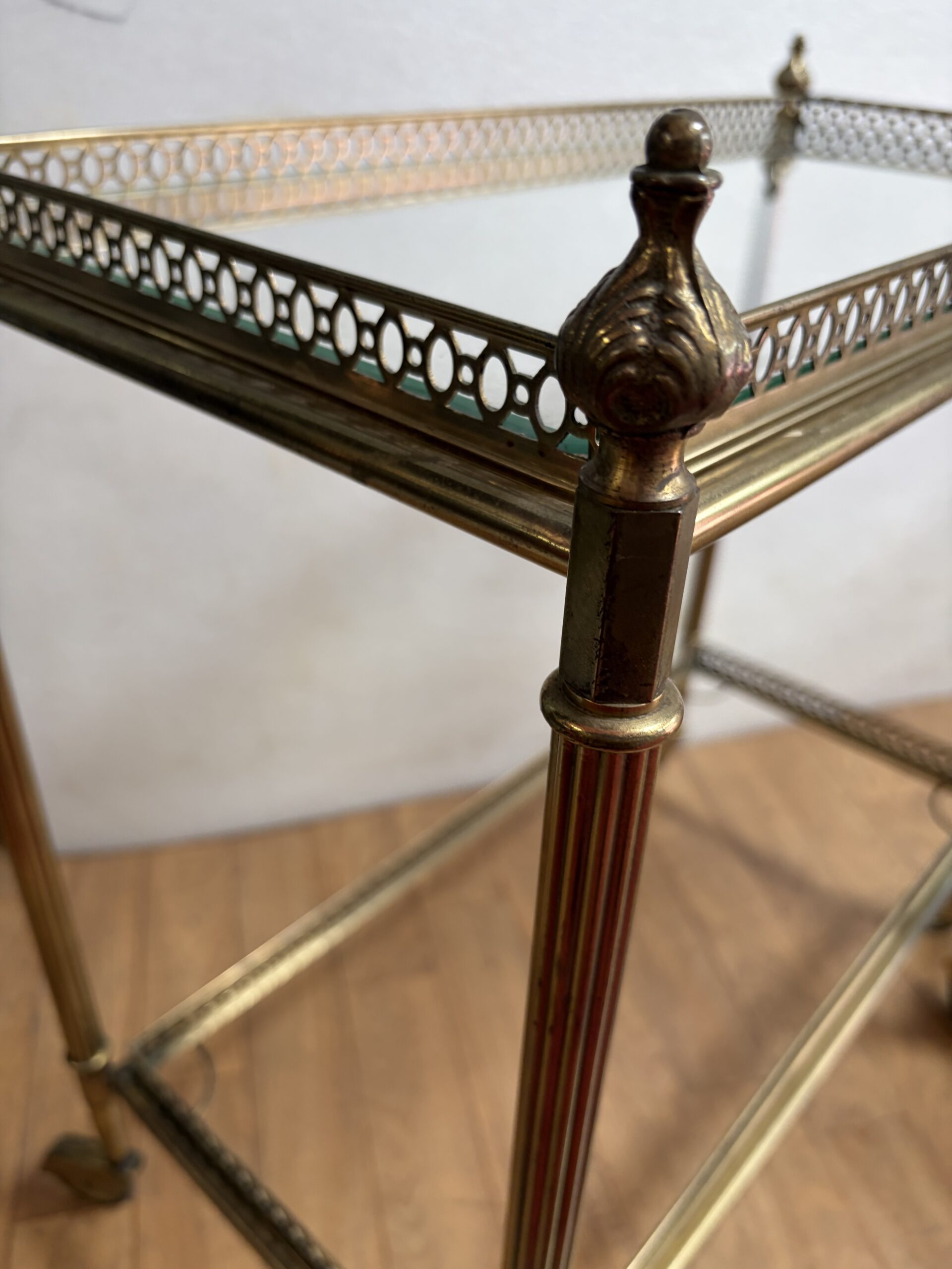 1970′ Paire De Bars Roulants en Bronze Avec Galeries Style Maison Baguès Décor Napoléon 3 – Image 10