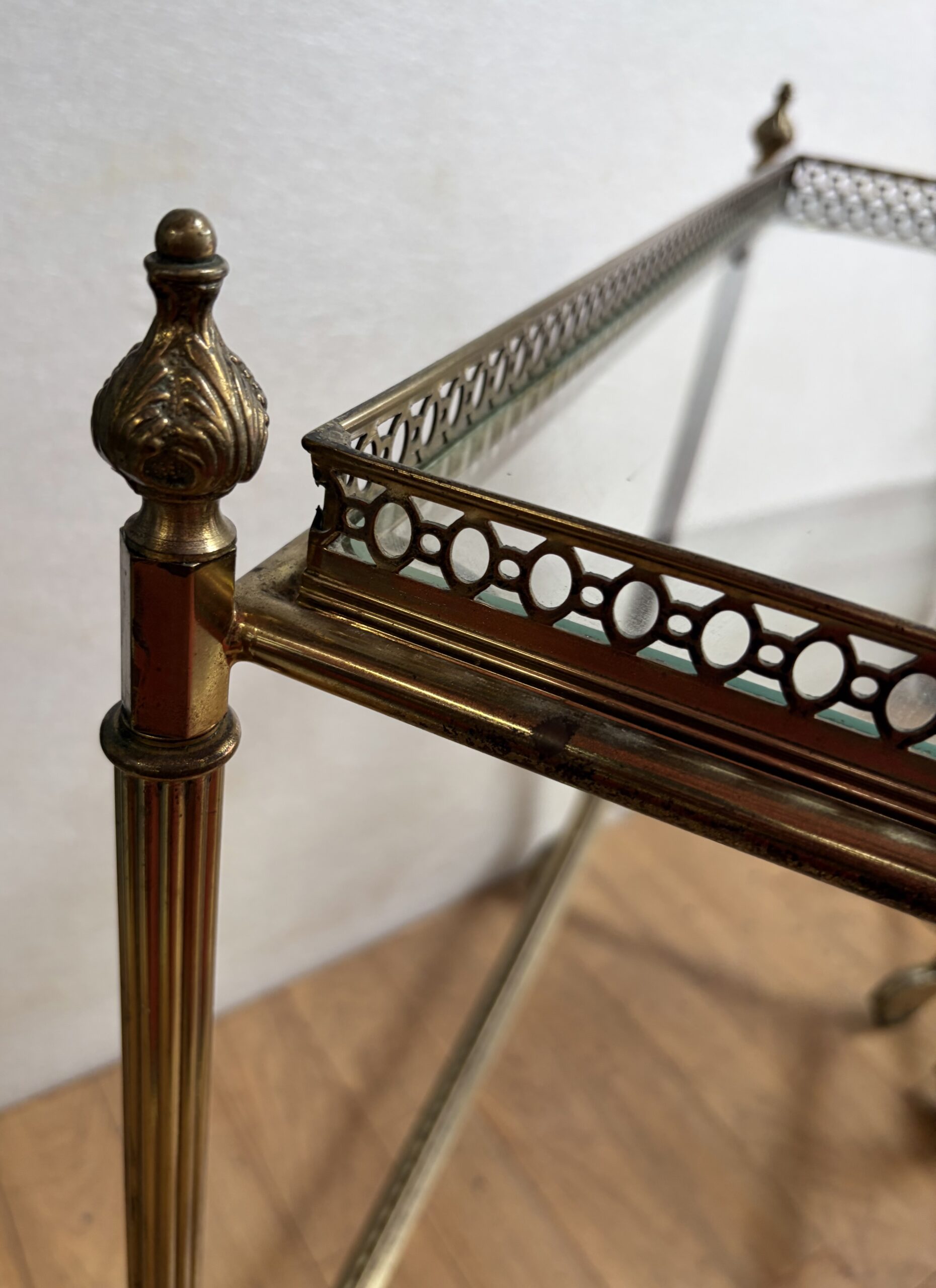 1970′ Paire De Bars Roulants en Bronze Avec Galeries Style Maison Baguès Décor Napoléon 3 – Image 9
