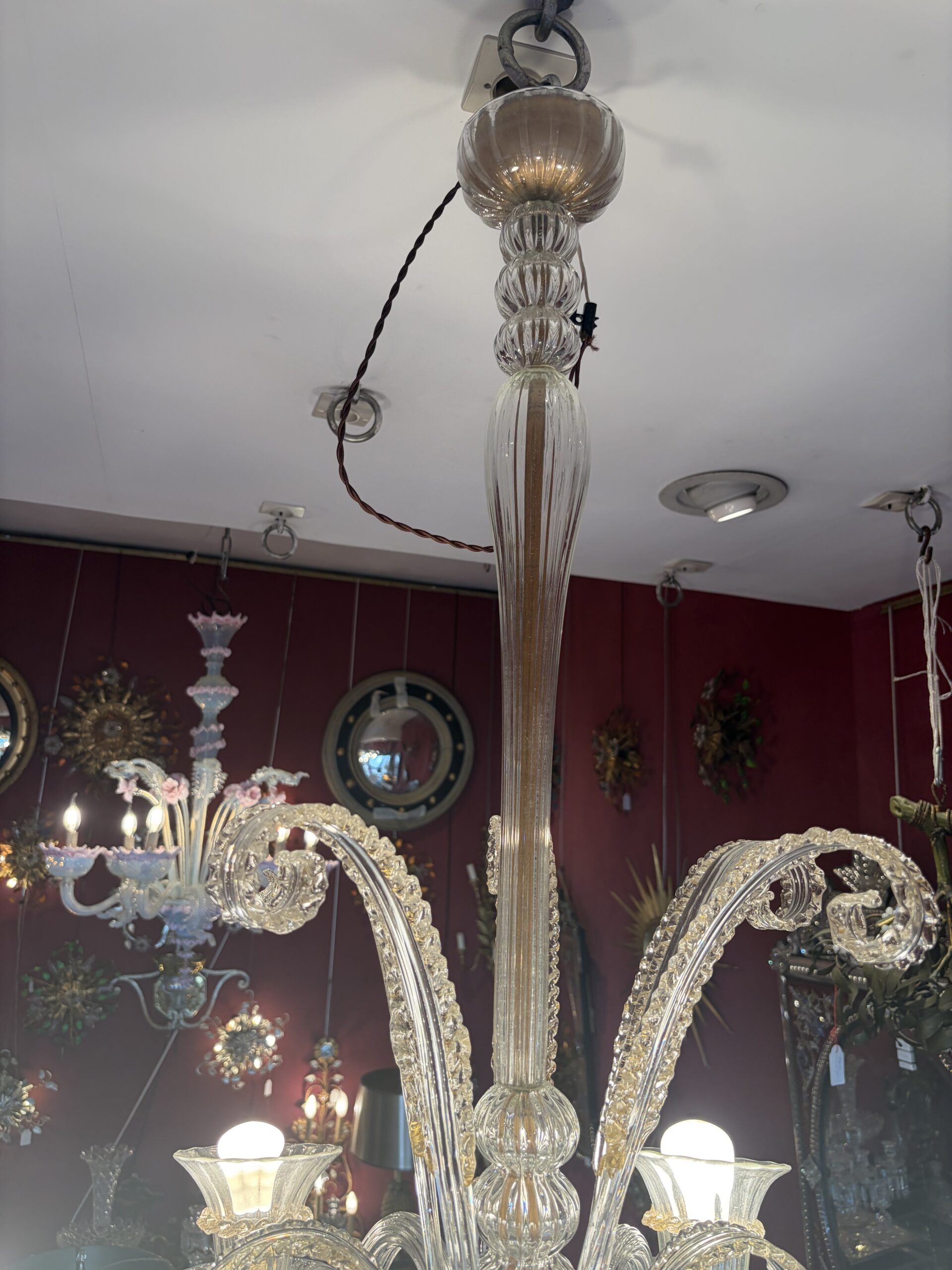 1950s–1970s Barovier & Toso “Jet d’Eau” 5-Arm Chandelier from Murano, H 92, Ø 70 cm - Image 17