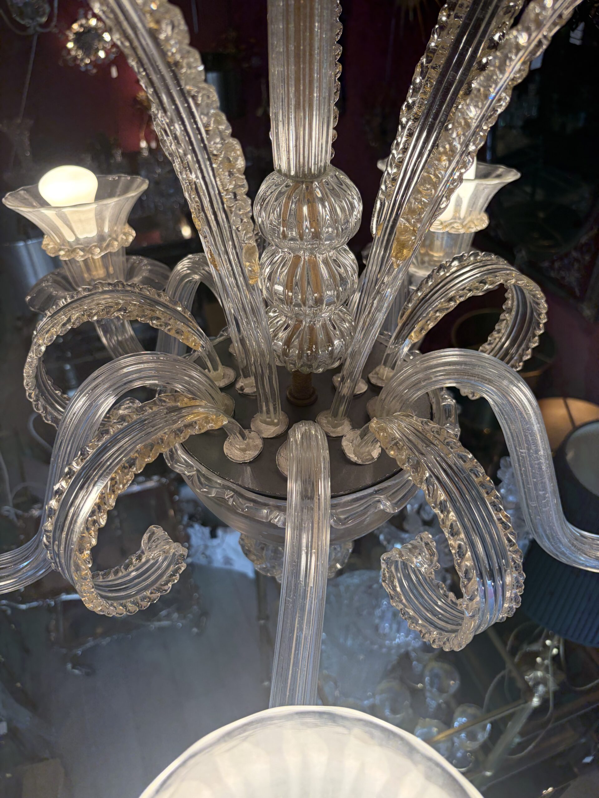 1950s–1970s Barovier & Toso “Jet d’Eau” 5-Arm Chandelier from Murano, H 92, Ø 70 cm - Image 16