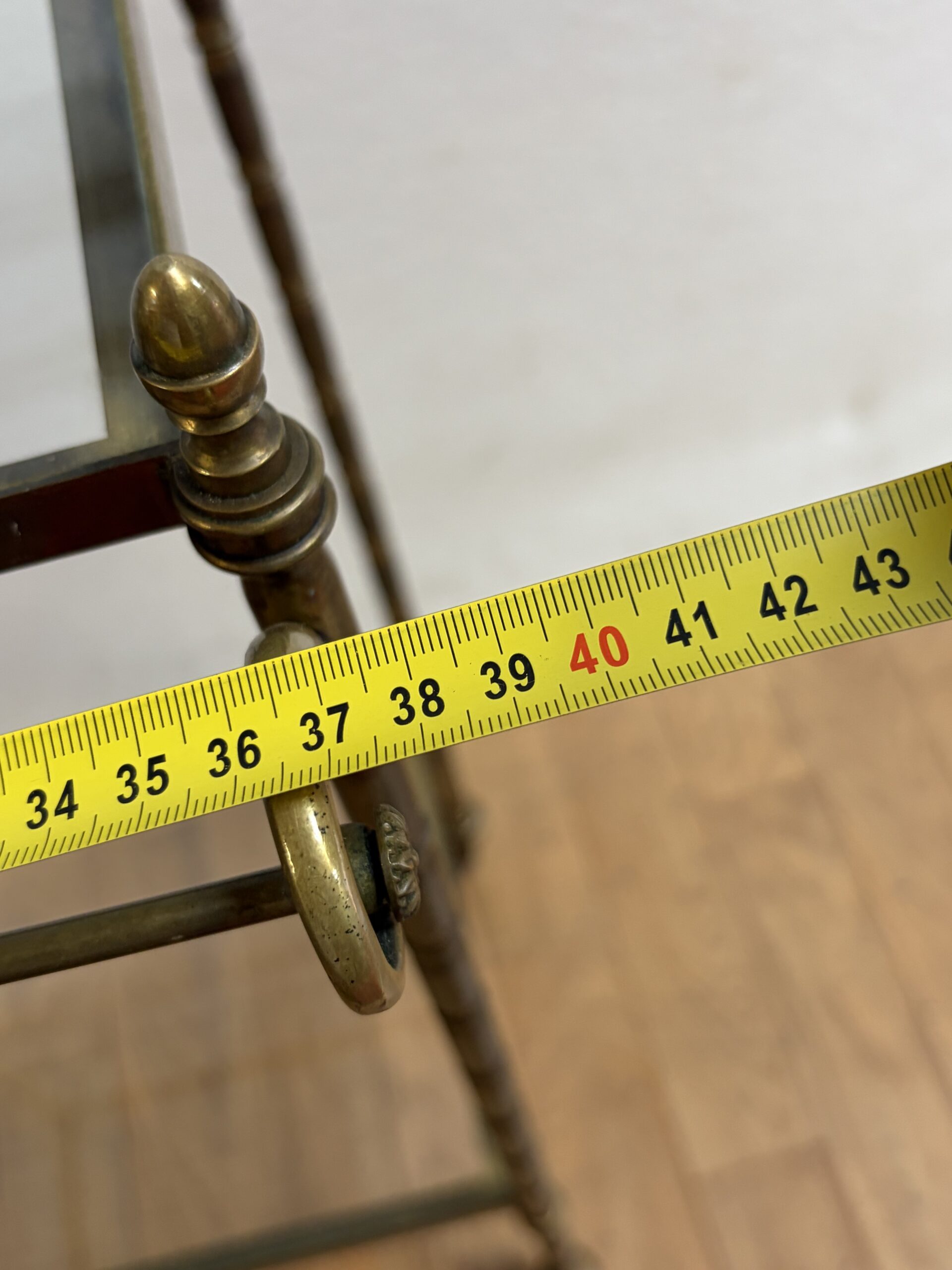 1950/70′ Maison Bagués Rolling Trolley Bronze Bamboo Deco With Towel Holder 38 X 35 X H 75 cm - Image 5