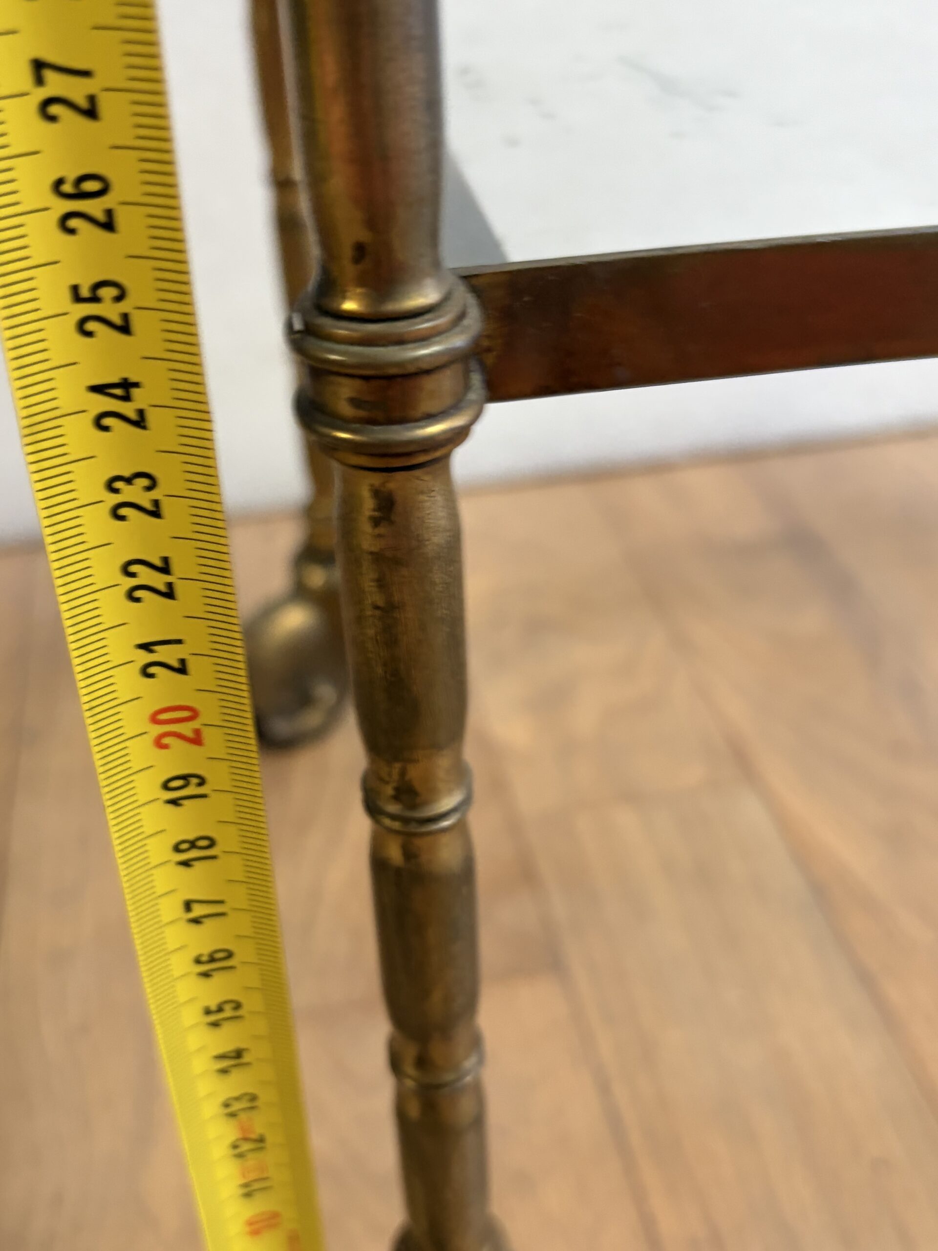 1950/70′ Maison Bagués Rolling Trolley Bronze Bamboo Deco With Towel Holder 38 X 35 X H 75 cm - Image 3