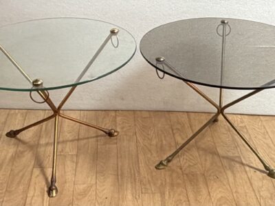 1950s–1970s Pair of Bronze Tripod Side Tables by Maison Jansen