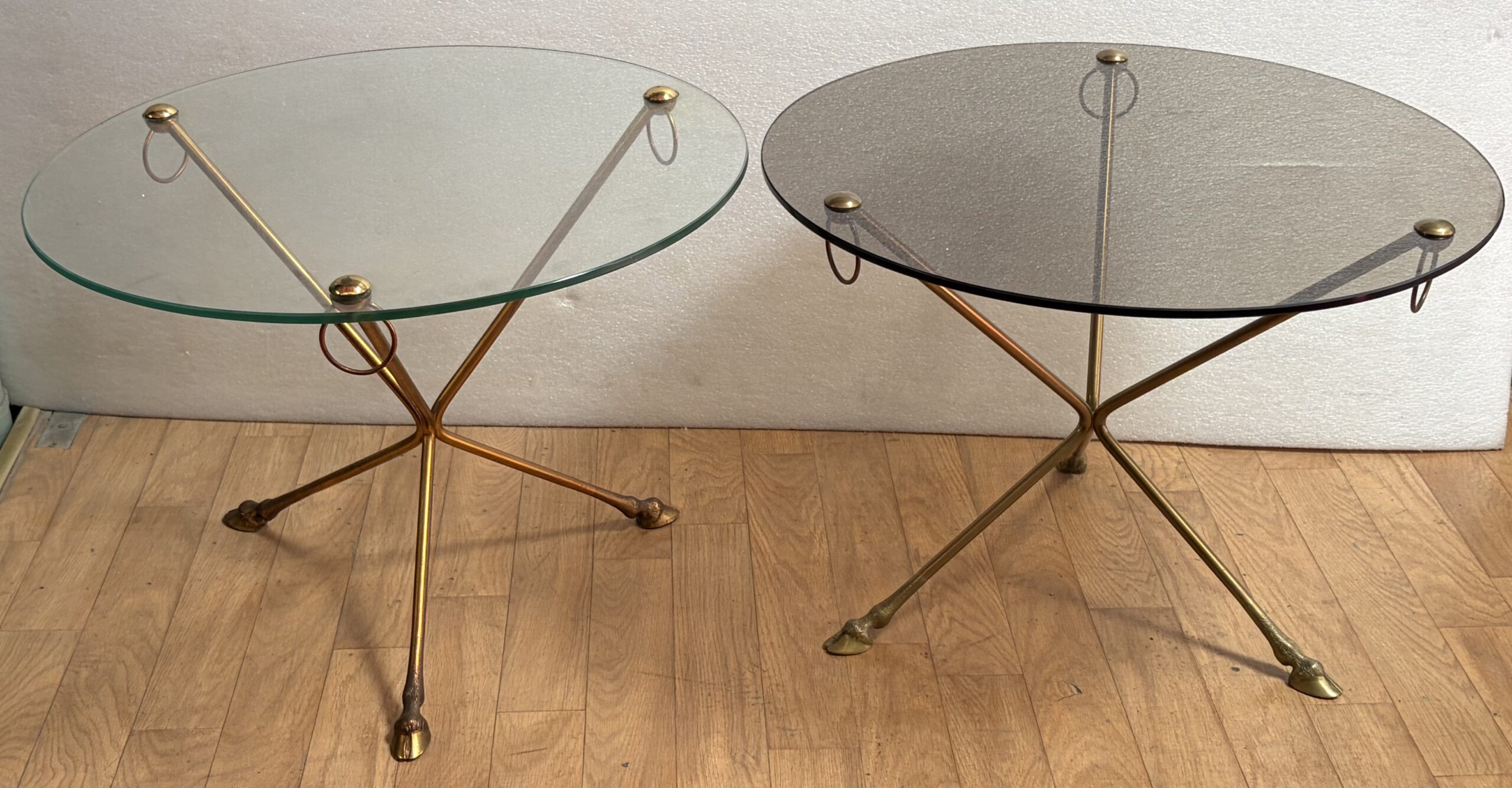 1950s–1970s Pair of Bronze Tripod Side Tables by Maison Jansen - Image 2
