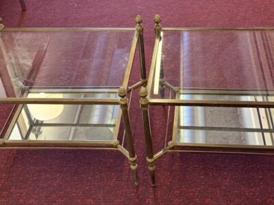 1950/70 Pair of Ends of Sofa Maison Jansen 48 X 62 X H 49 cm Bottom Mirror