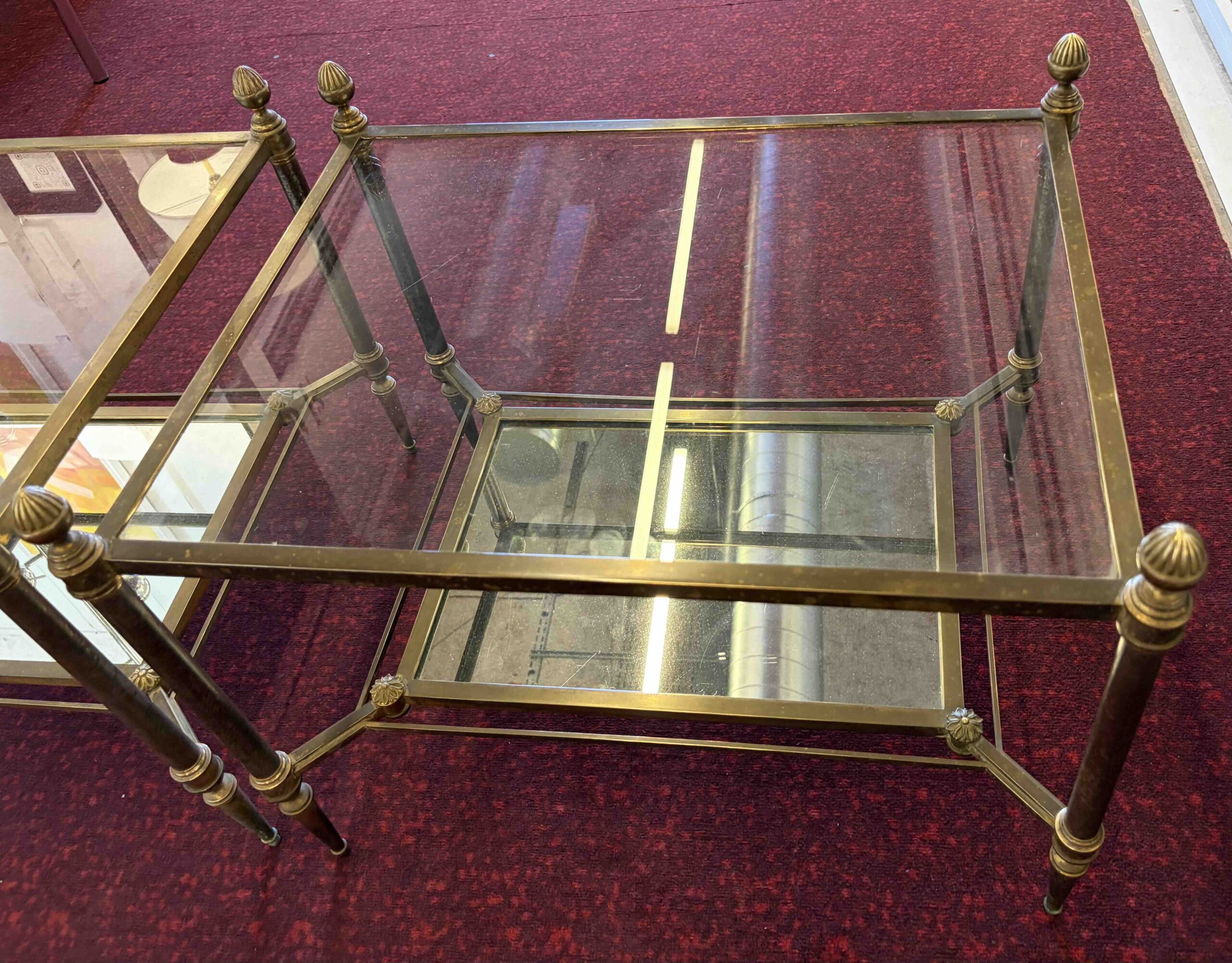 1950/70 Pair of Ends of Sofa Maison Jansen 48 X 62 X H 49 cm Bottom Mirror - Image 7